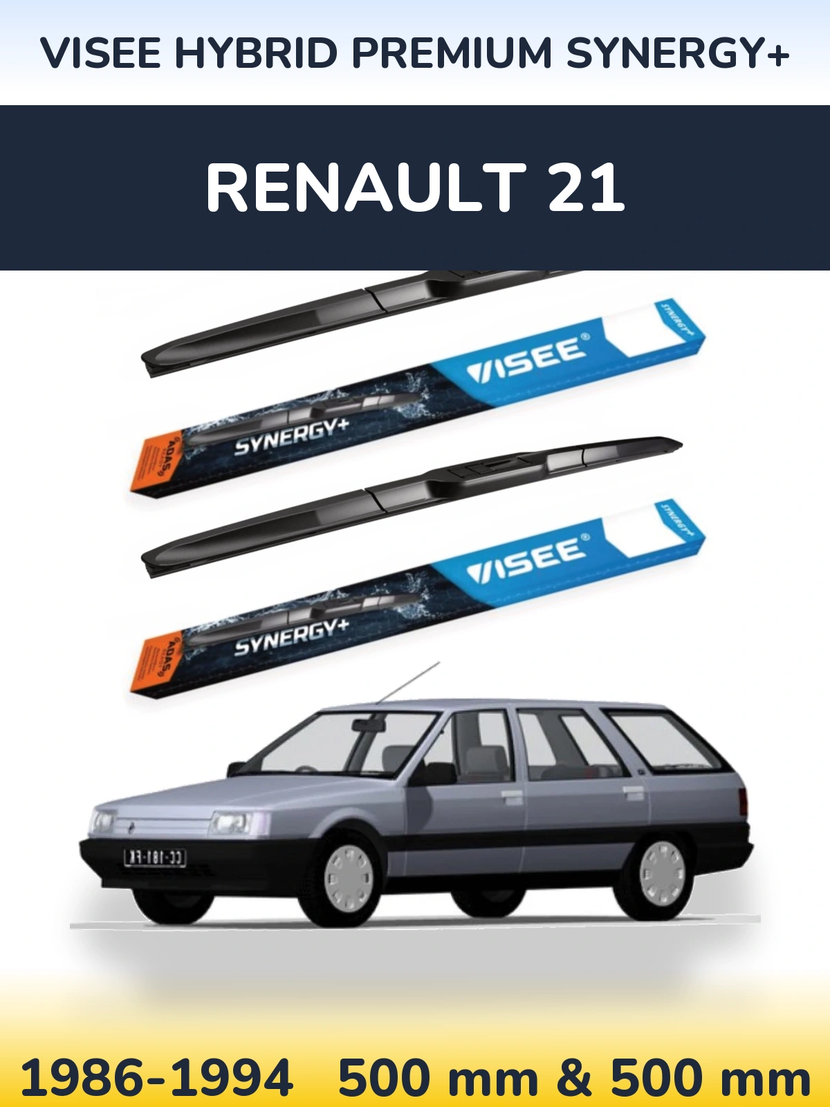 Ștergătoare VISEE HYBRID PREMIUM SYNERGY+ pentru Renault 21