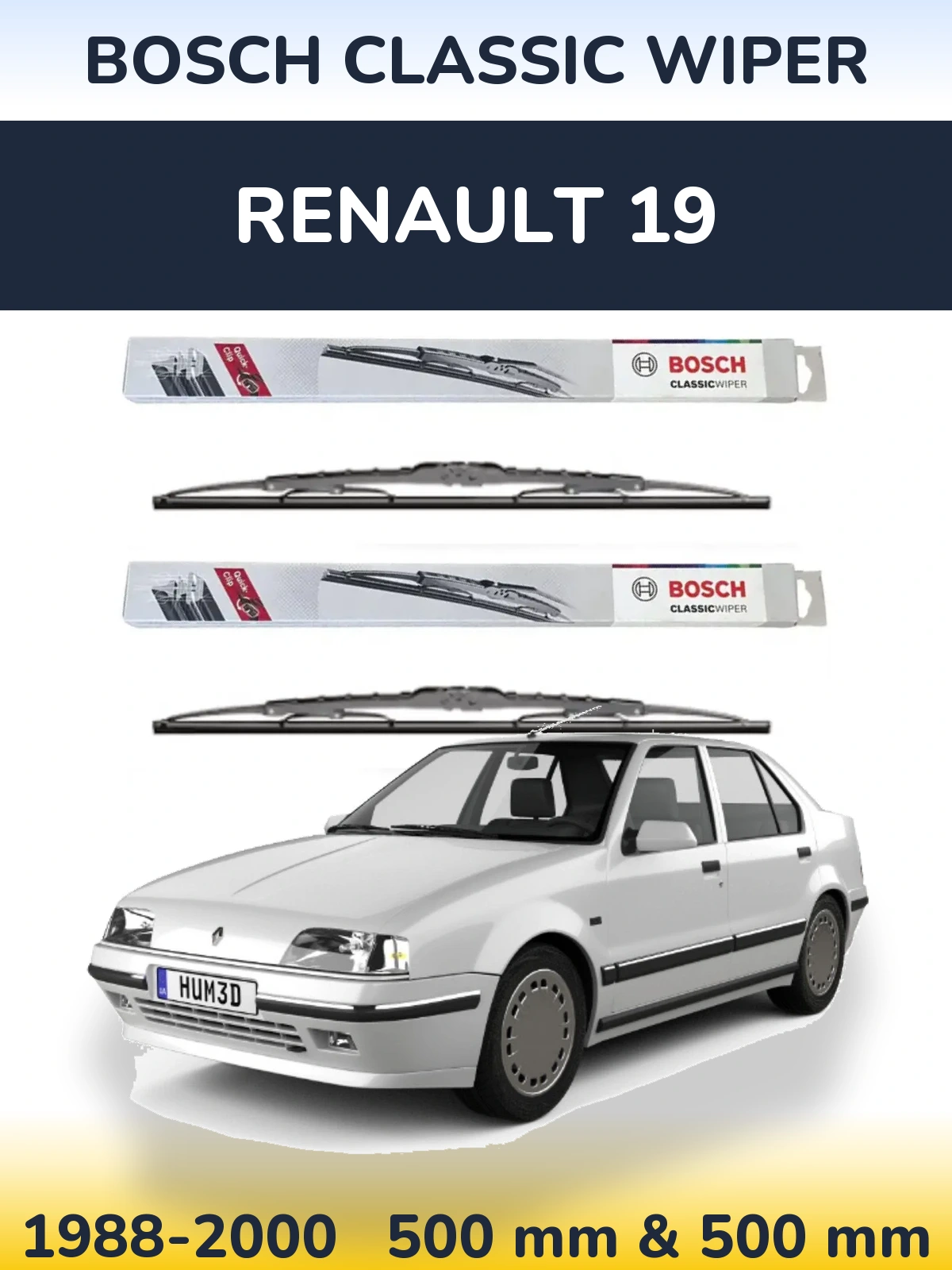 Ștergătoare BOSCH Classic Wiper pentru Renault 19