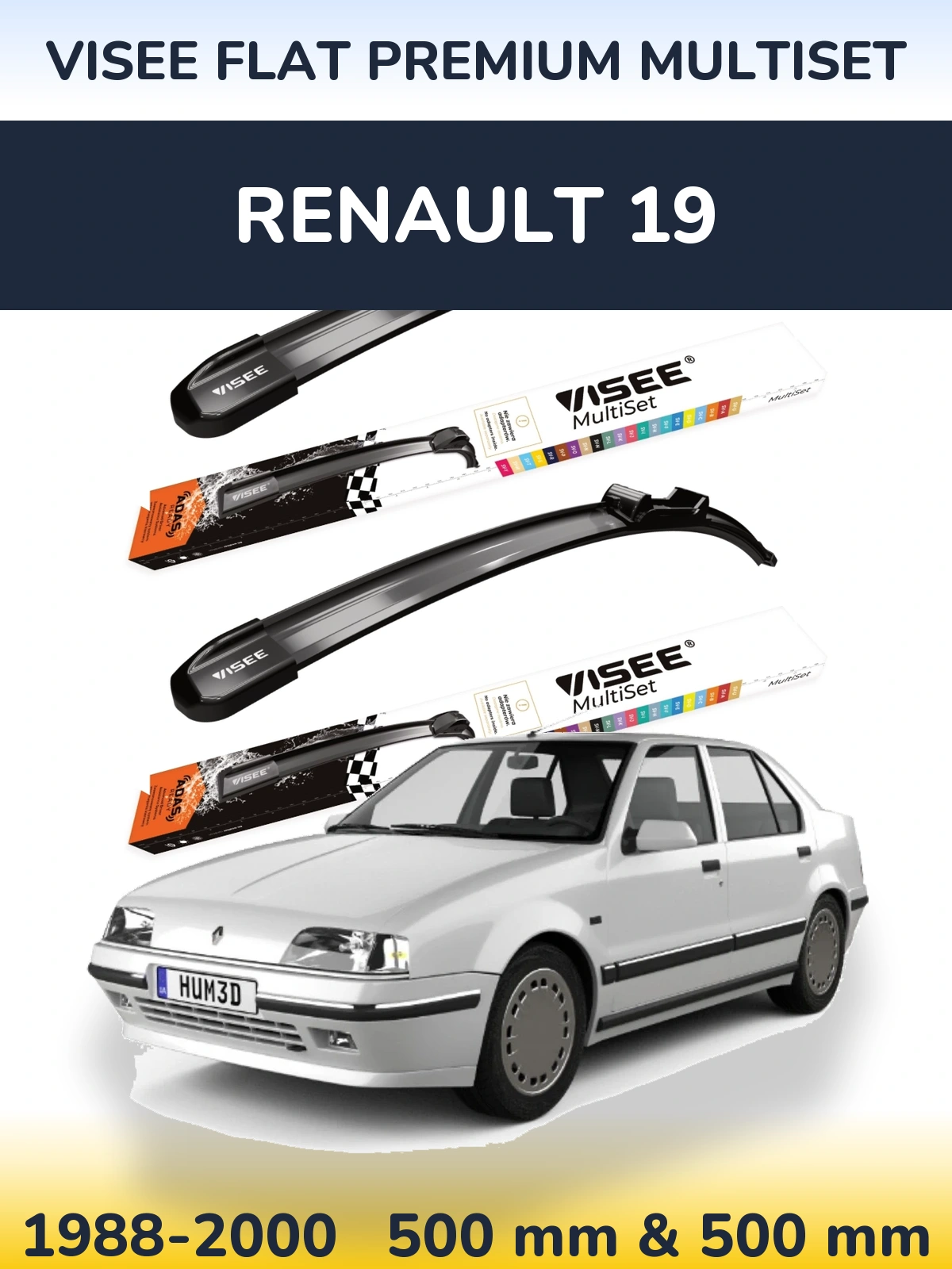 Ștergătoare VISEE FLAT PREMIUM MultiSet pentru Renault 19