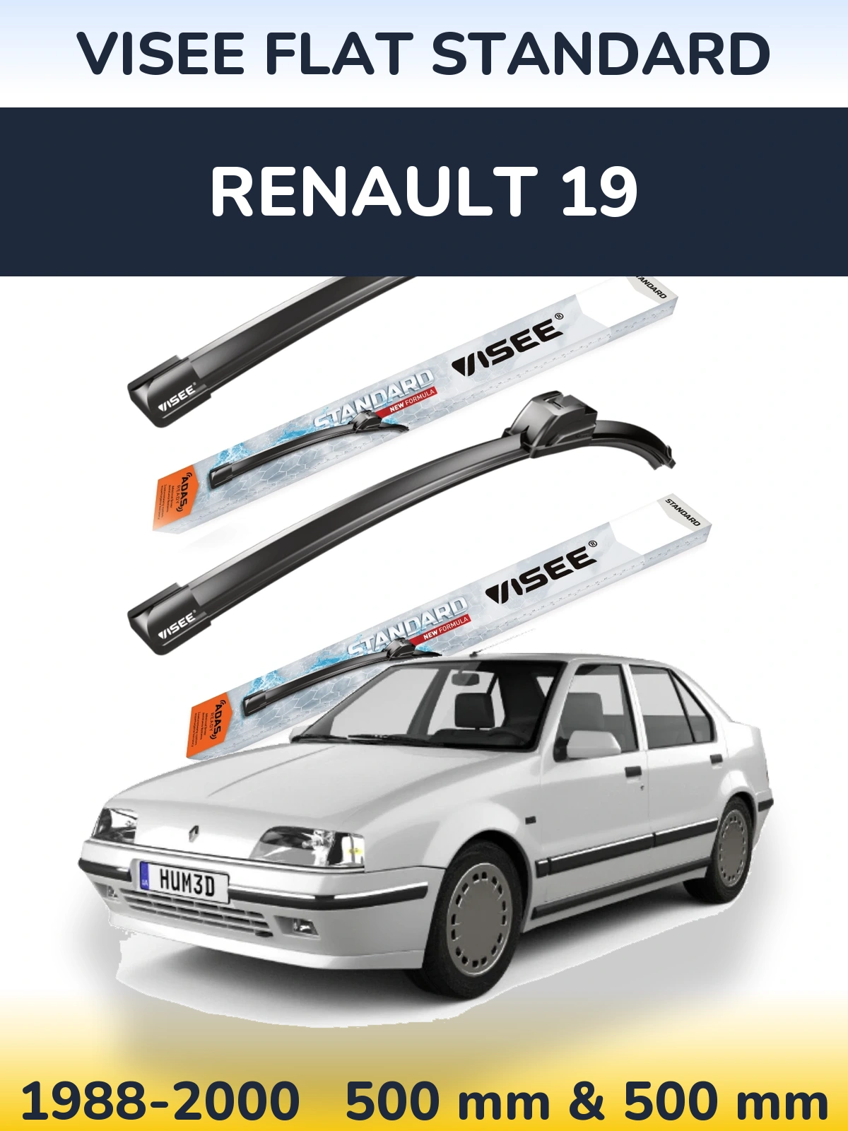 Ștergătoare VISEE FLAT STANDARD pentru Renault 19