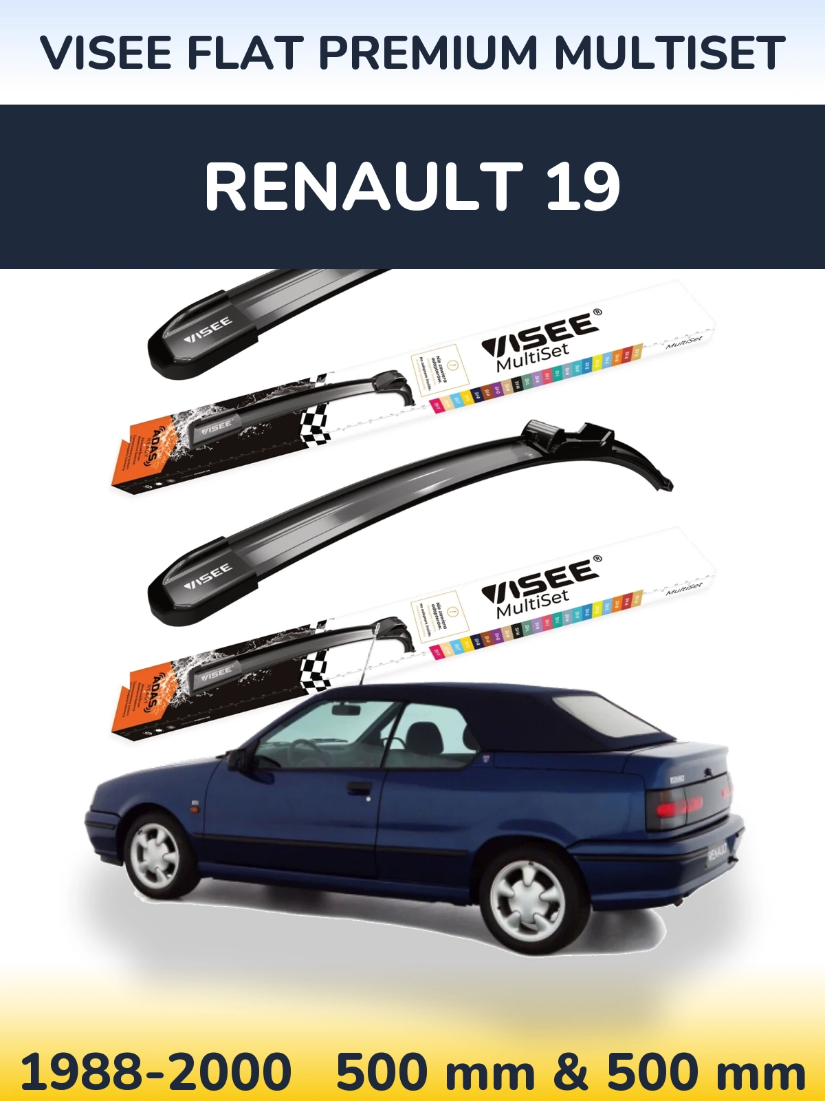 Ștergătoare VISEE FLAT PREMIUM MultiSet pentru Renault 19