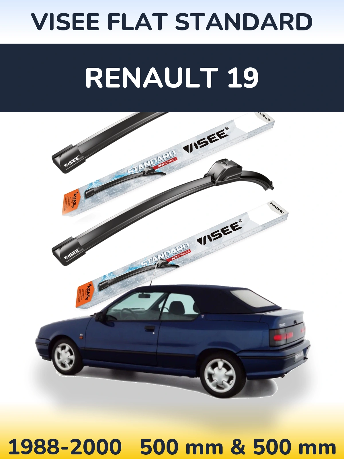 Ștergătoare VISEE FLAT STANDARD pentru Renault 19