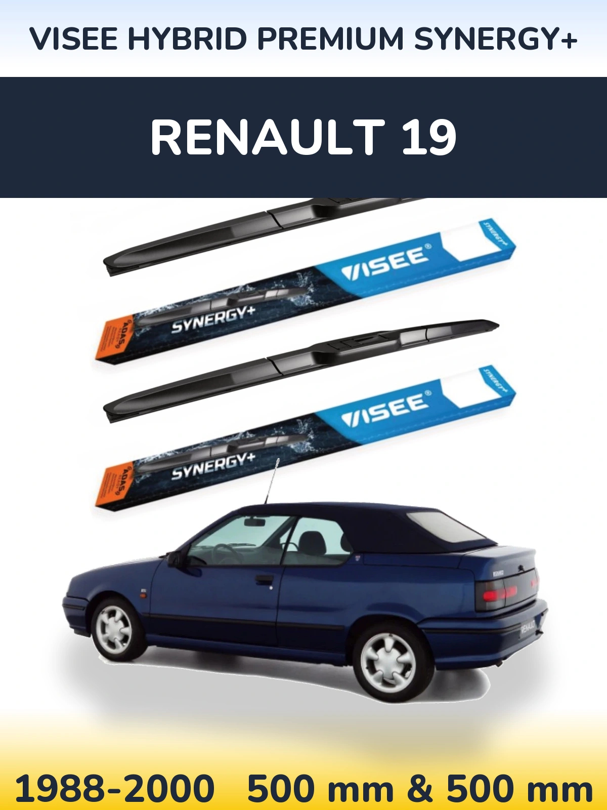 Ștergătoare VISEE HYBRID PREMIUM SYNERGY+ pentru Renault 19