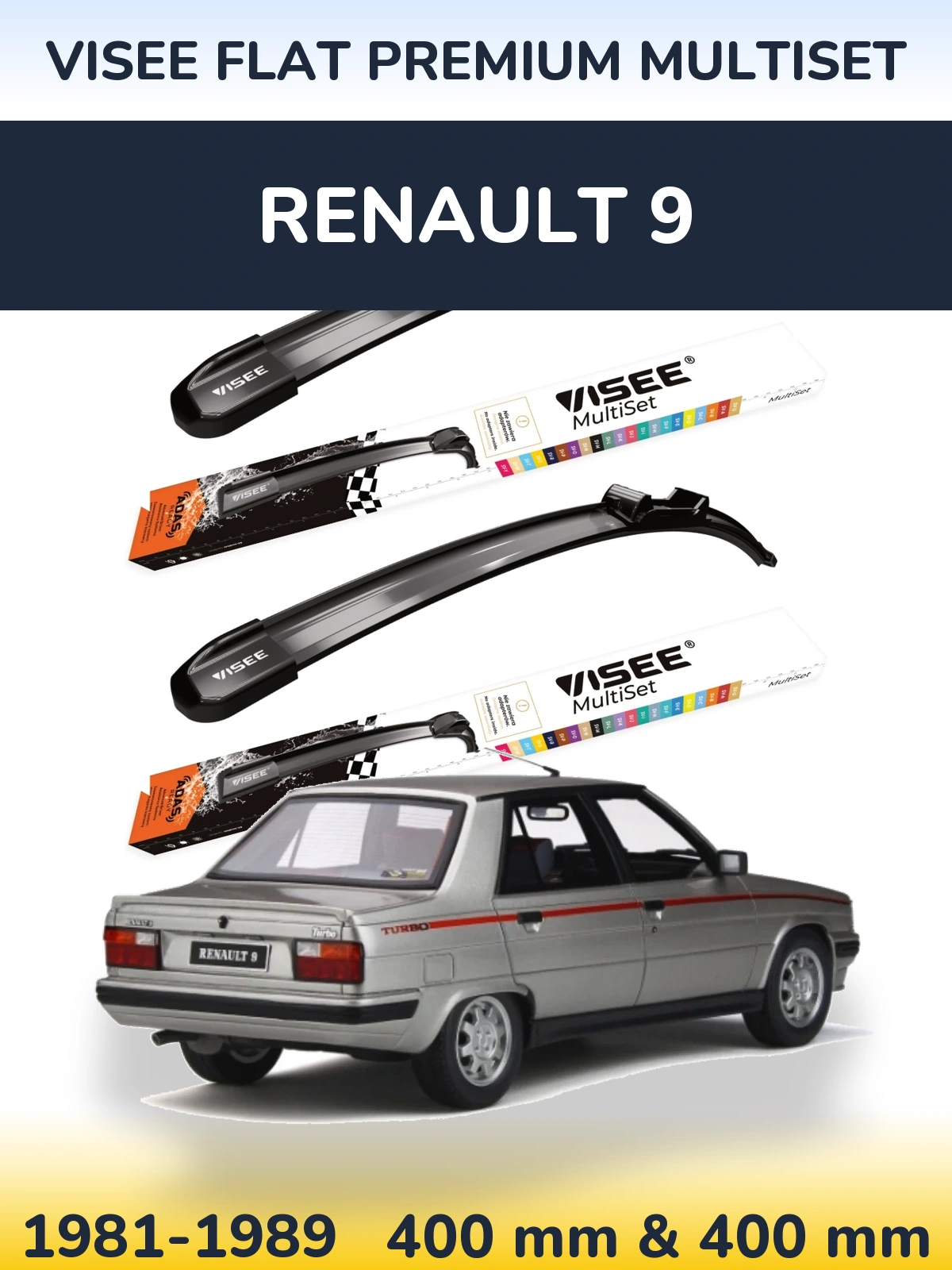 Ștergătoare VISEE FLAT PREMIUM MultiSet pentru Renault 9