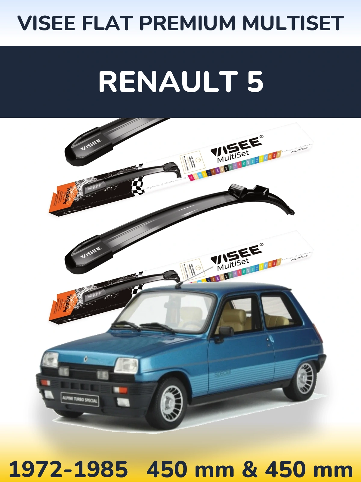 Ștergătoare VISEE FLAT PREMIUM MultiSet pentru Renault 5