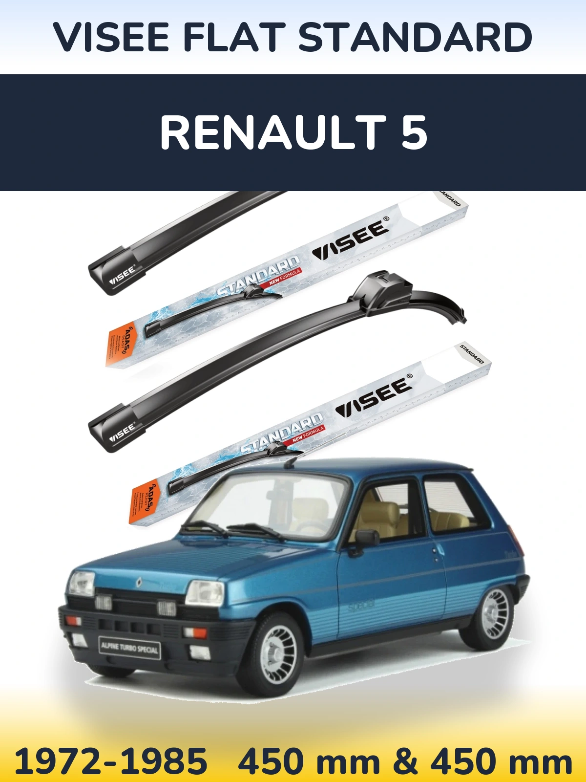 Ștergătoare VISEE FLAT STANDARD pentru Renault 5