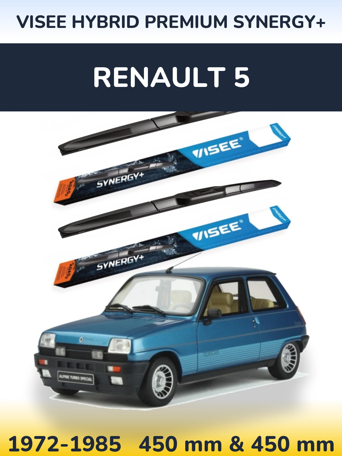 Ștergătoare VISEE HYBRID PREMIUM SYNERGY+ pentru Renault 5