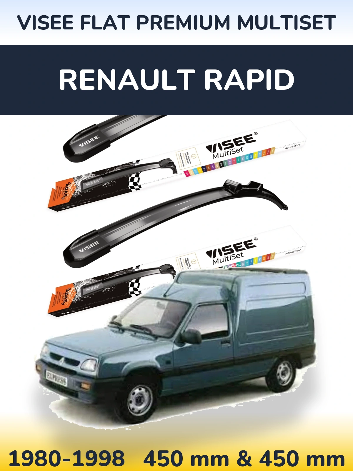 Ștergătoare VISEE FLAT PREMIUM MultiSet pentru Renault Rapid
