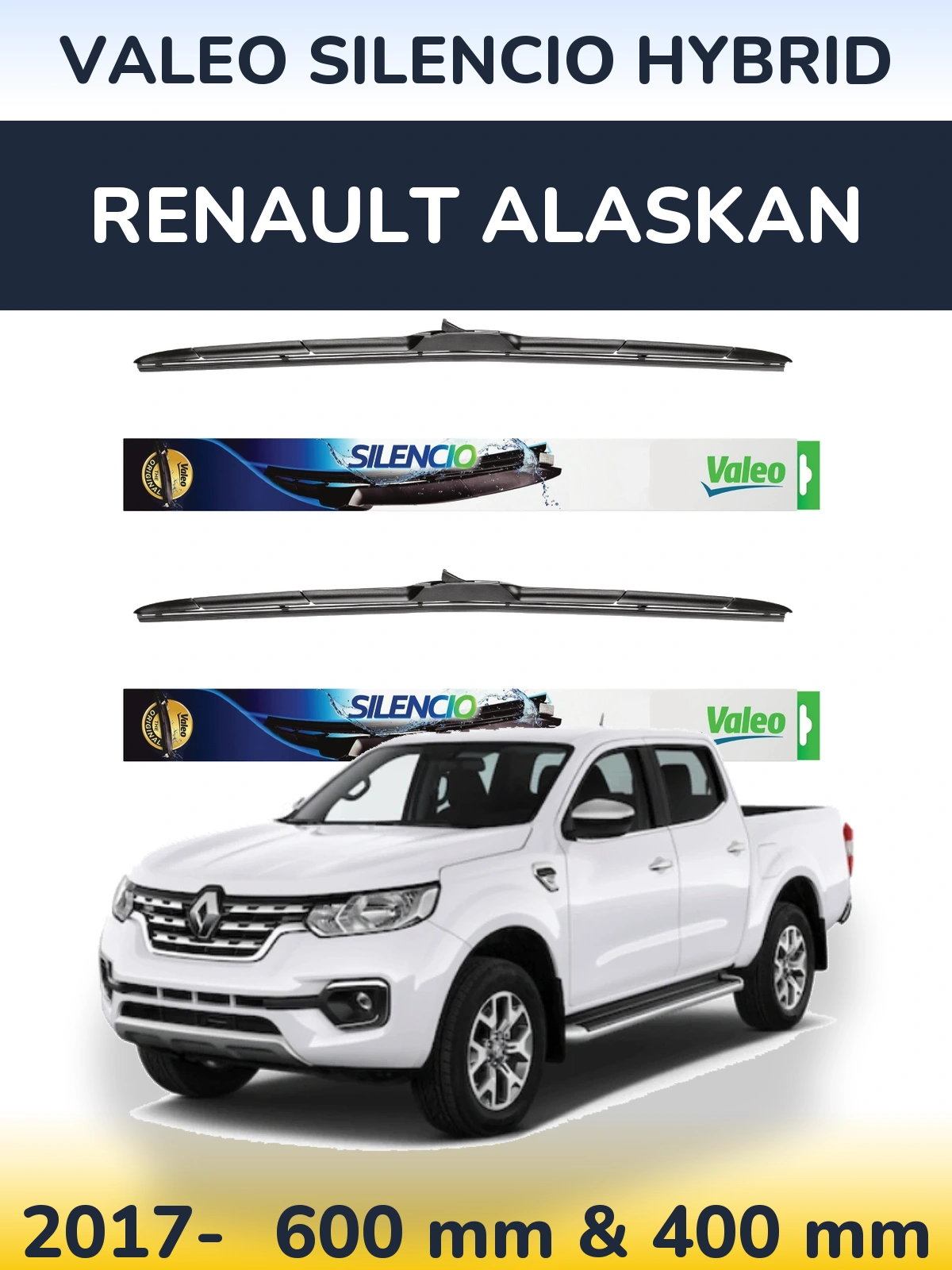 Ștergătoare Valeo Silencio Hybrid pentru Renault Alaskan