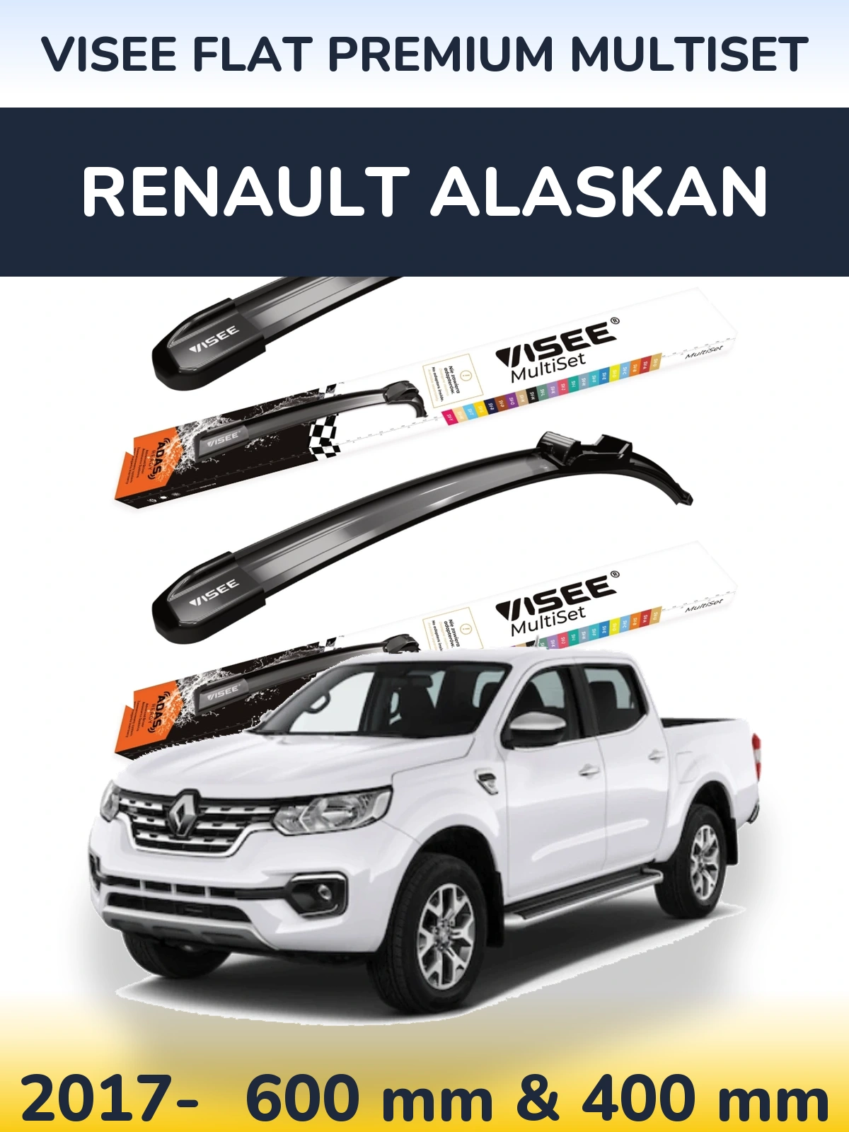 Ștergătoare VISEE FLAT PREMIUM MultiSet pentru Renault Alaskan