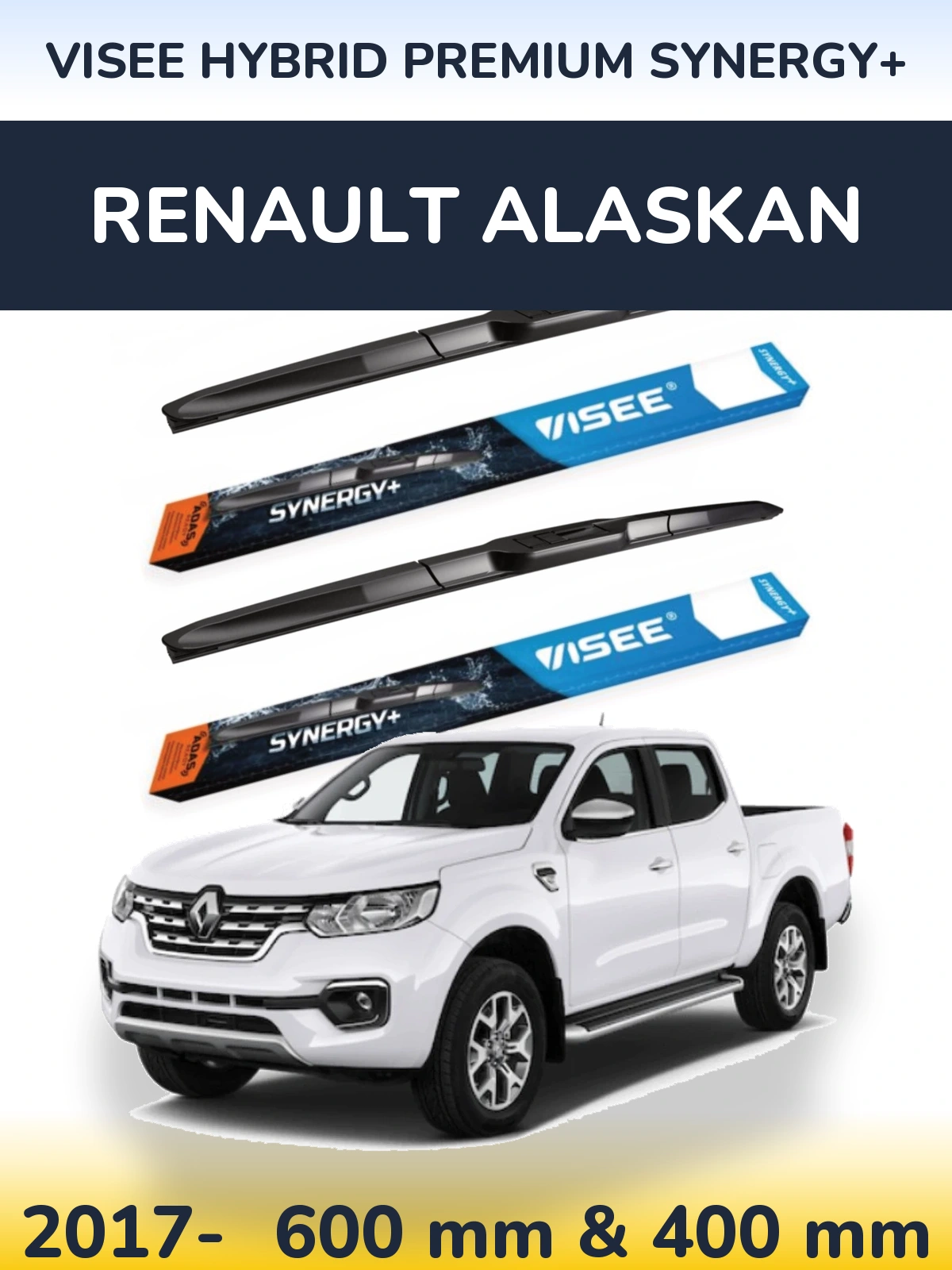 Ștergătoare VISEE HYBRID PREMIUM SYNERGY+ pentru Renault Alaskan