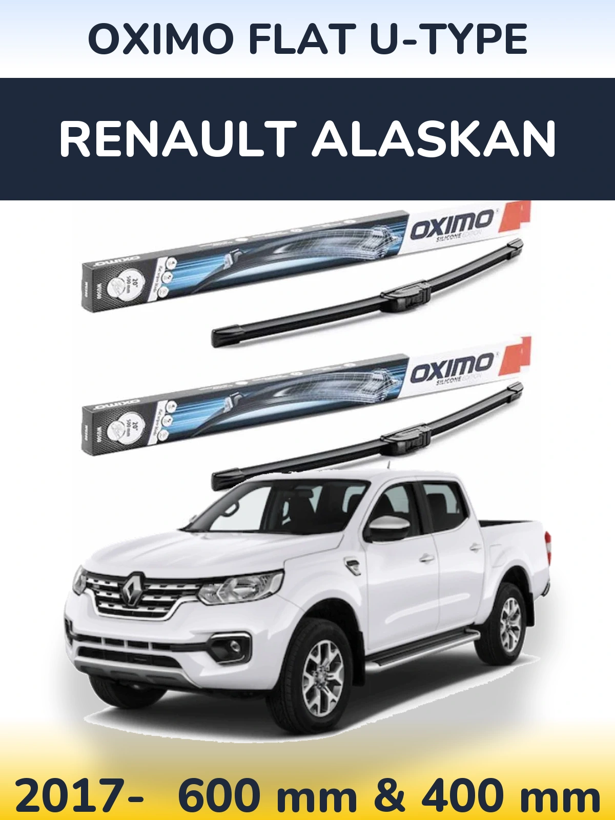 Ștergătoare Oximo Flat U-type pentru Renault Alaskan