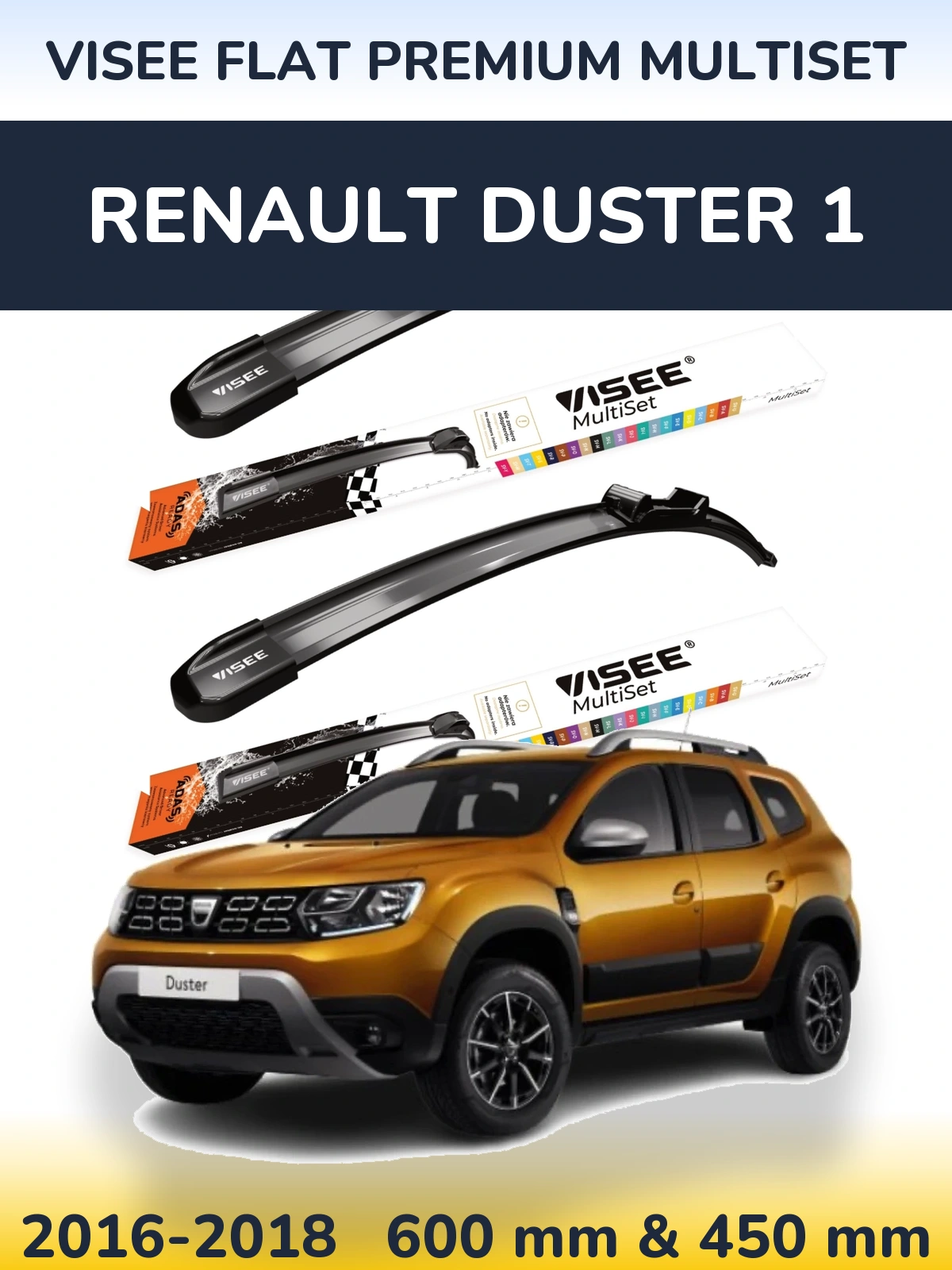 Ștergătoare VISEE FLAT PREMIUM MultiSet pentru Renault Duster 1
