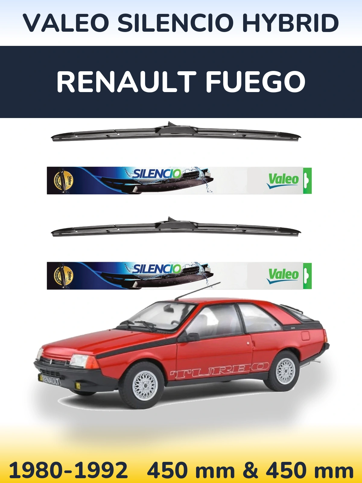 Ștergătoare Valeo Silencio Hybrid pentru Renault Fuego