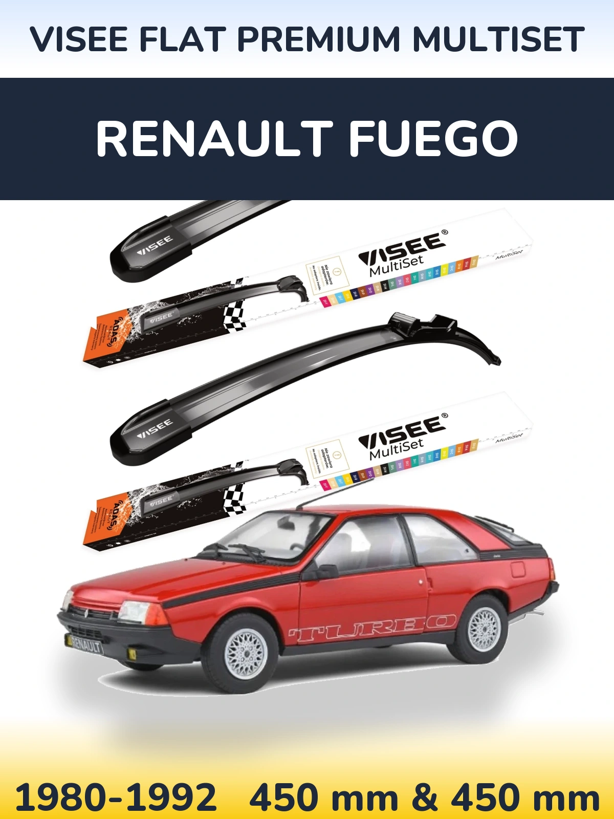 Ștergătoare VISEE FLAT PREMIUM MultiSet pentru Renault Fuego