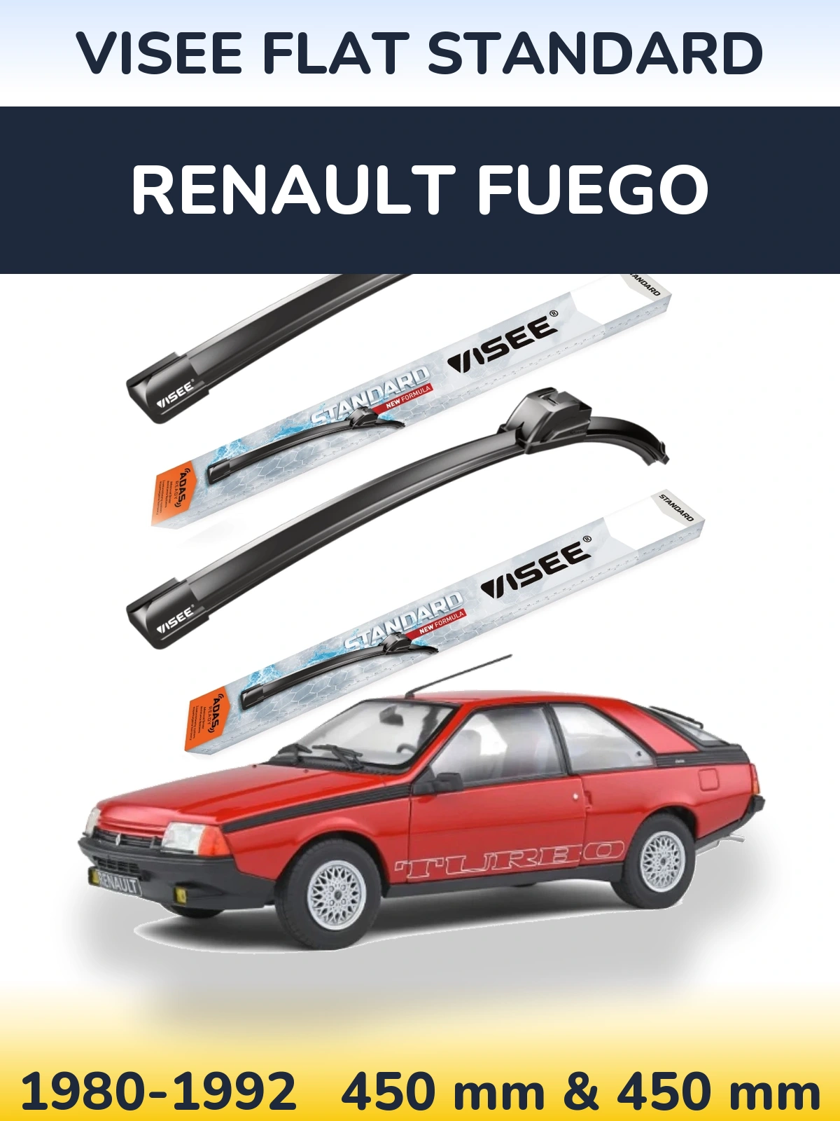 Ștergătoare VISEE FLAT STANDARD pentru Renault Fuego