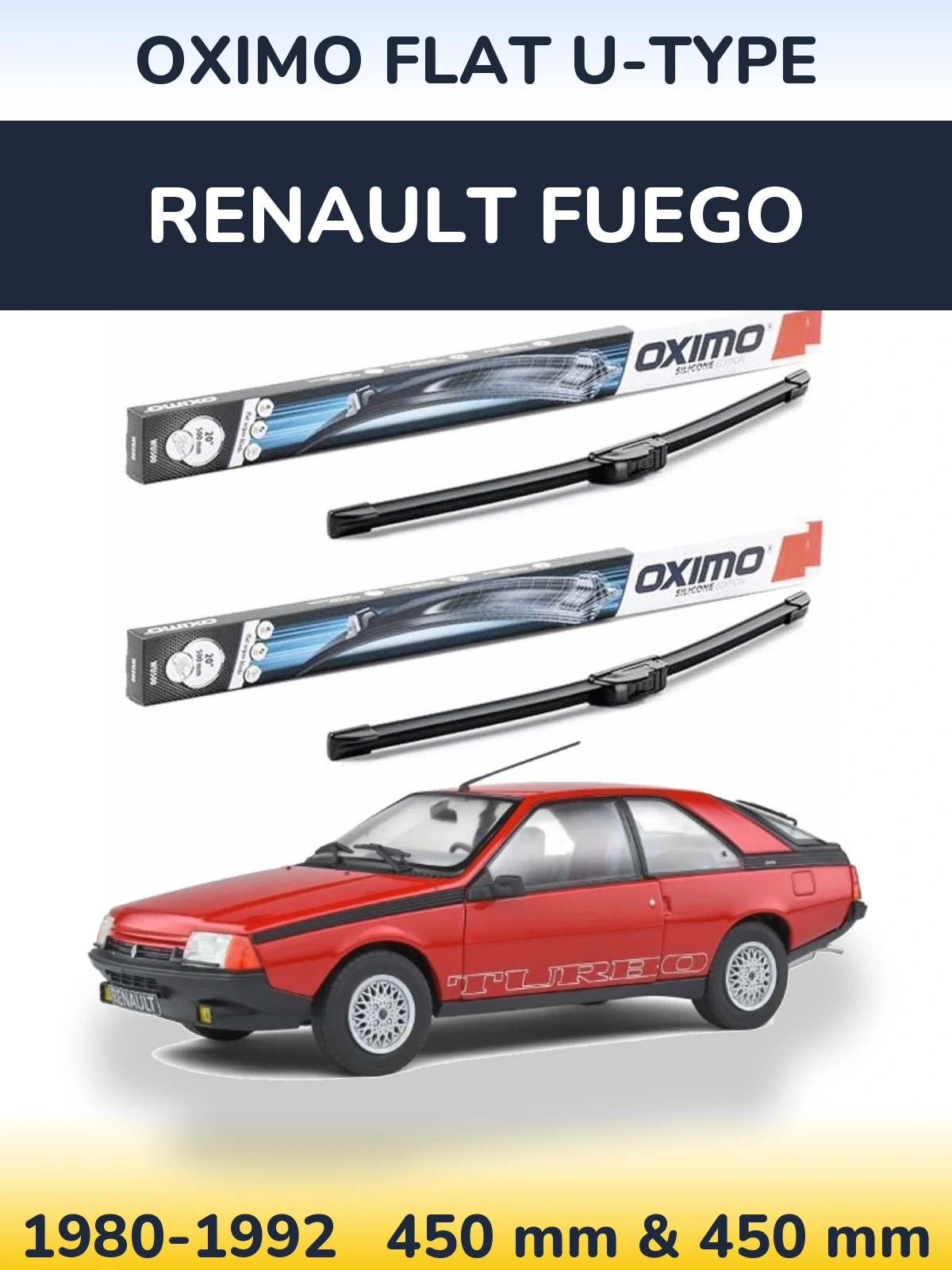 Ștergătoare Oximo Flat U-type pentru Renault Fuego