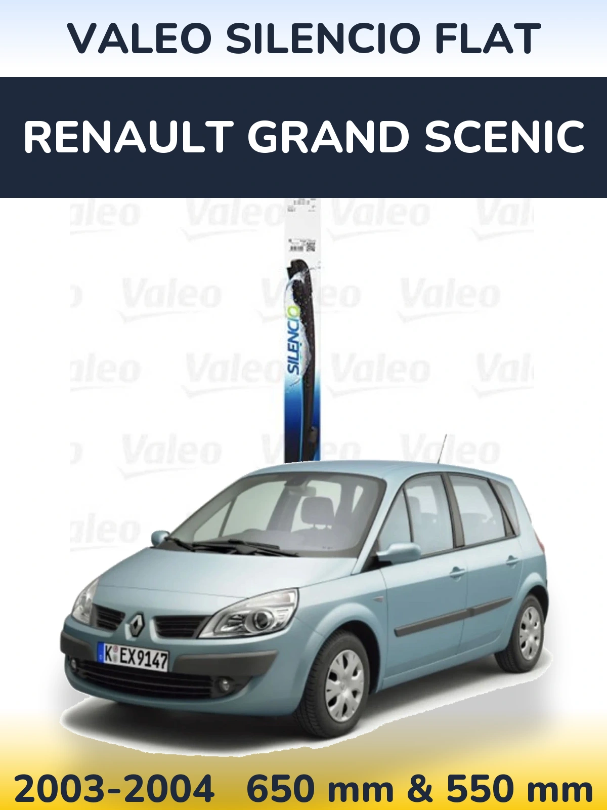 Ștergătoare Valeo Silencio Flat pentru Renault Grand Scenic