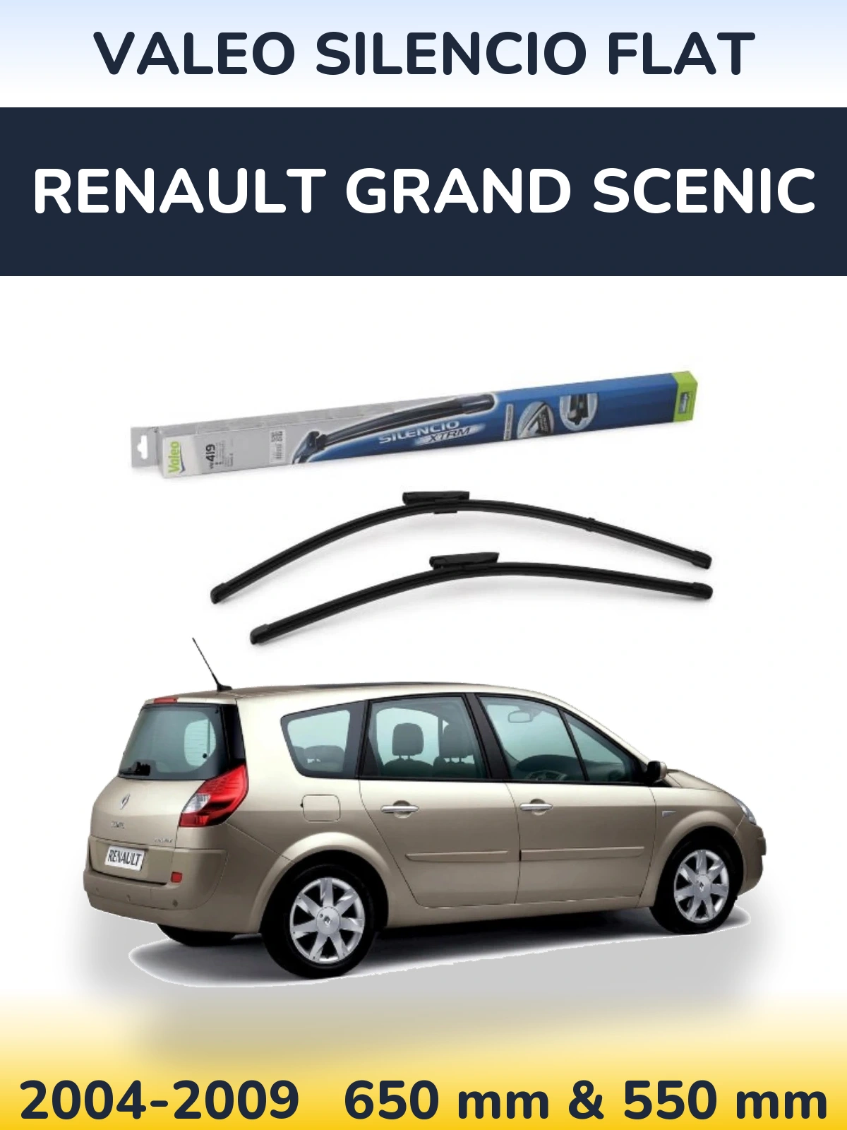 Ștergătoare Valeo Silencio Flat pentru Renault Grand Scenic