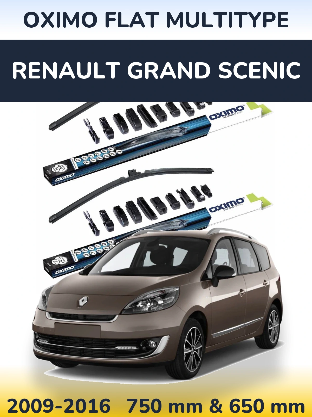 Ștergătoare Oximo Flat MultiTipe pentru Renault Grand Scenic