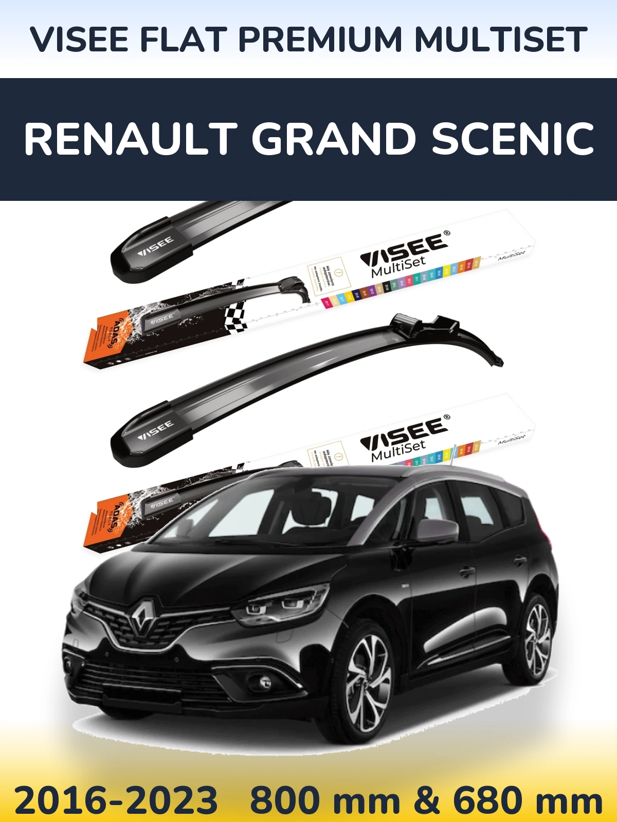 Ștergătoare VISEE FLAT PREMIUM MultiSet pentru Renault Grand Scenic