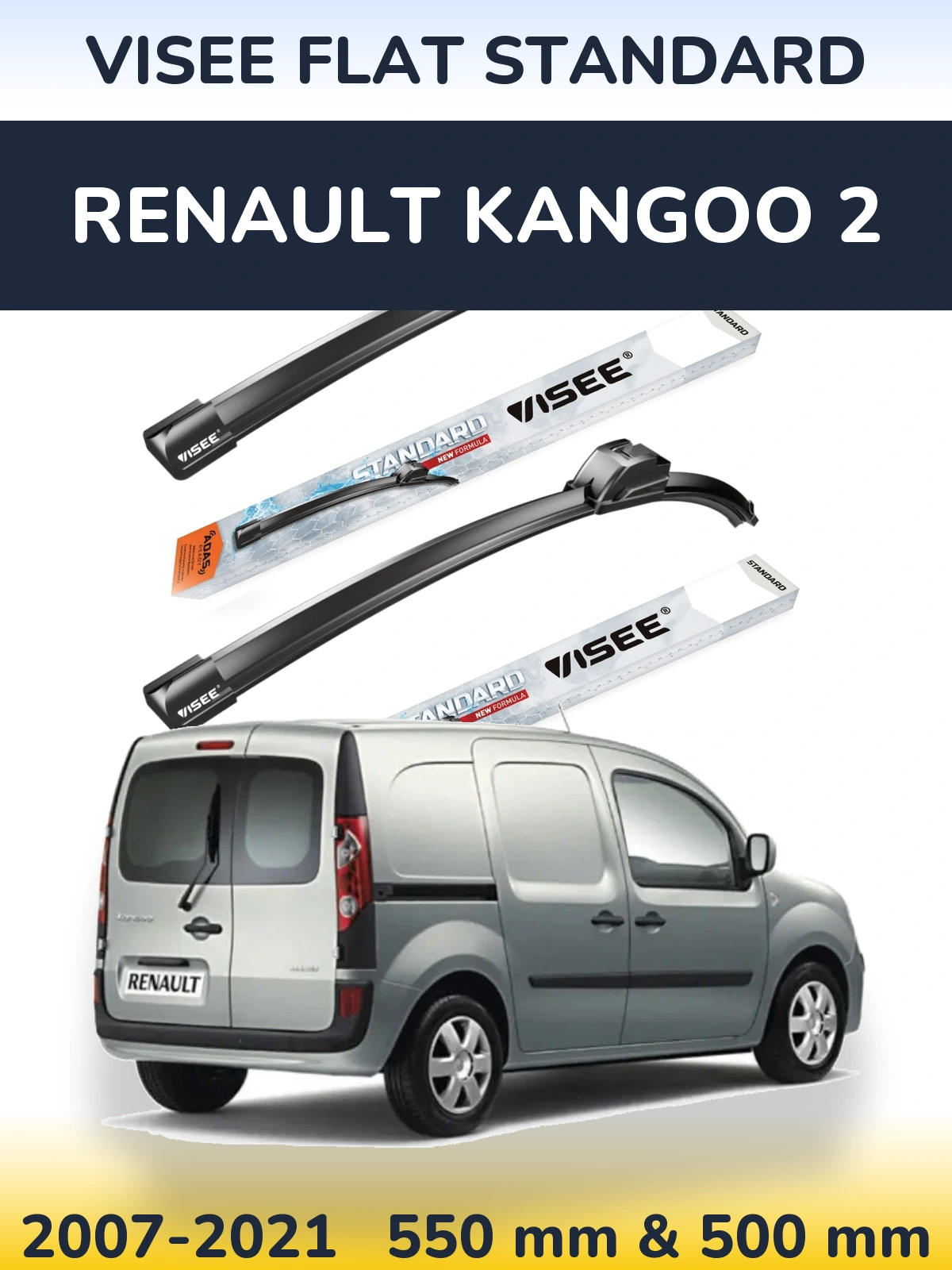 Ștergătoare VISEE FLAT STANDARD pentru Renault Kangoo 2