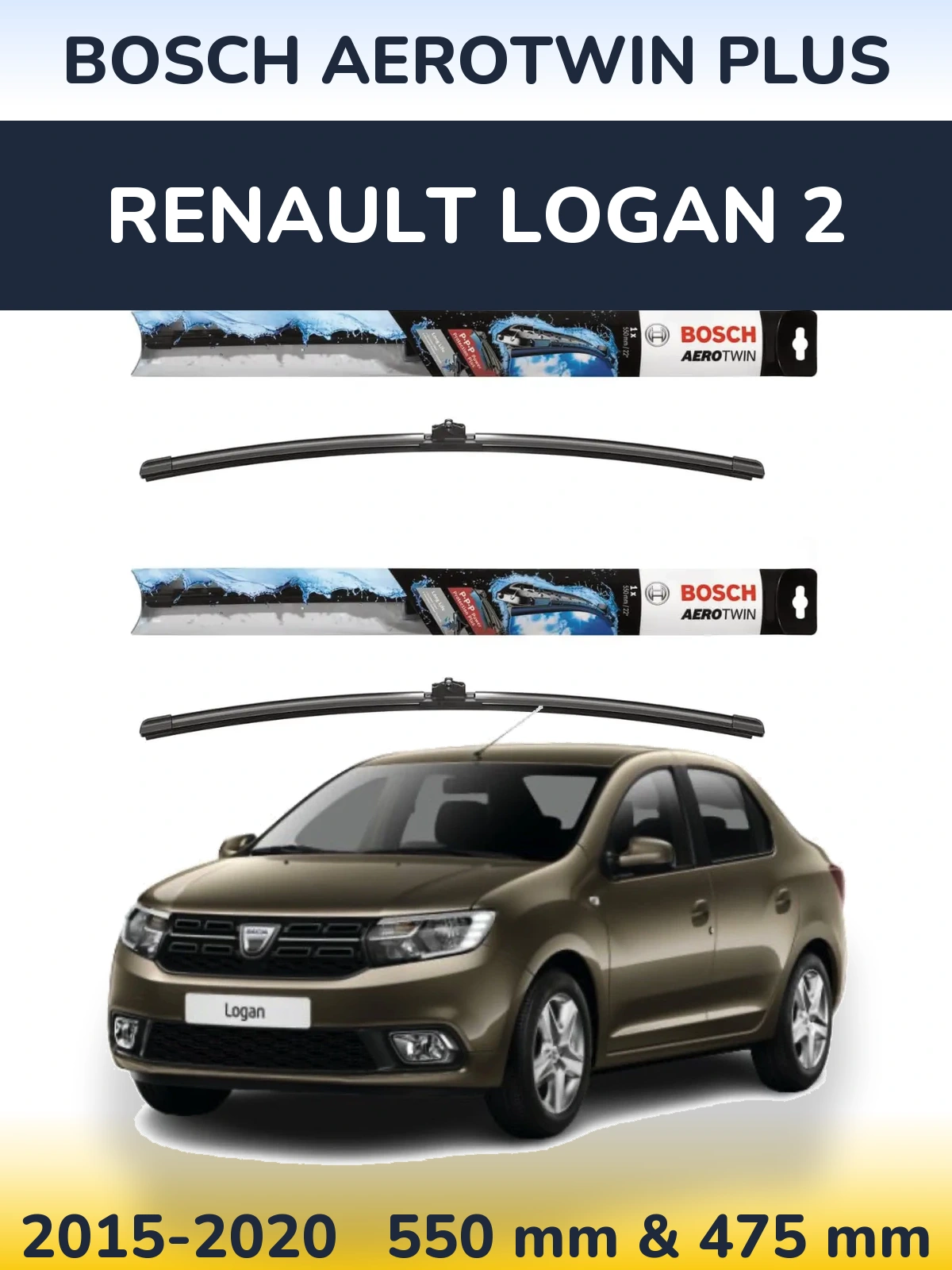 Ștergătoare BOSCH AeroTwin Plus pentru Renault Logan 2