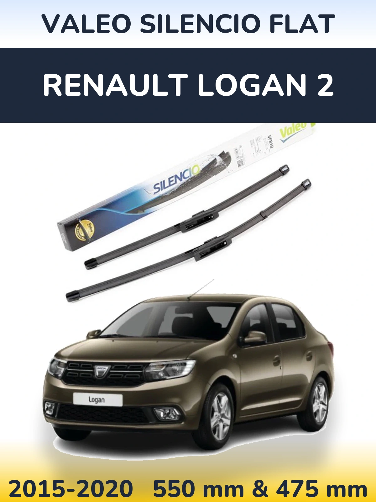 Ștergătoare Valeo Silencio Flat pentru Renault Logan 2