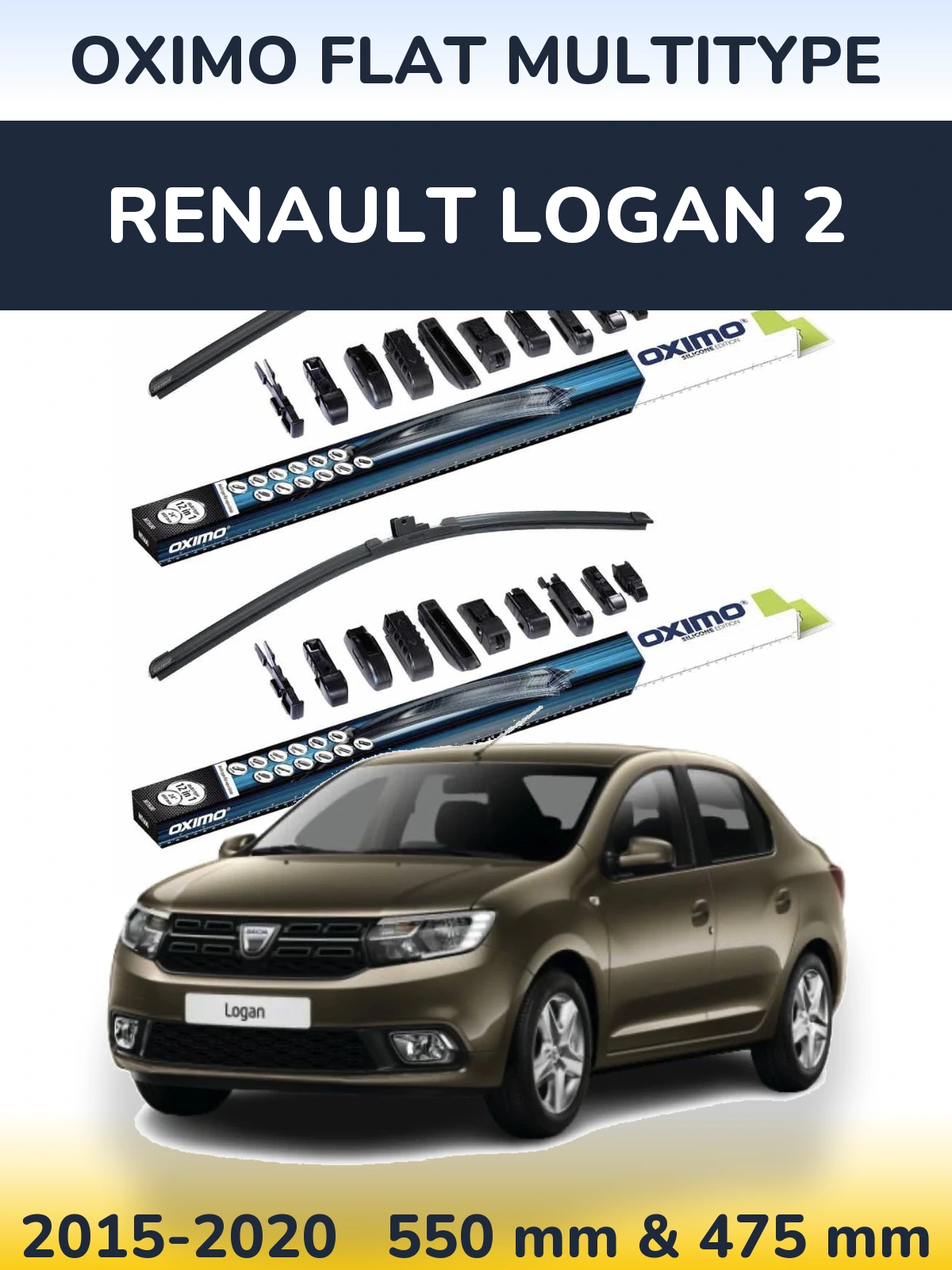 Ștergătoare Oximo Flat MultiTipe pentru Renault Logan 2