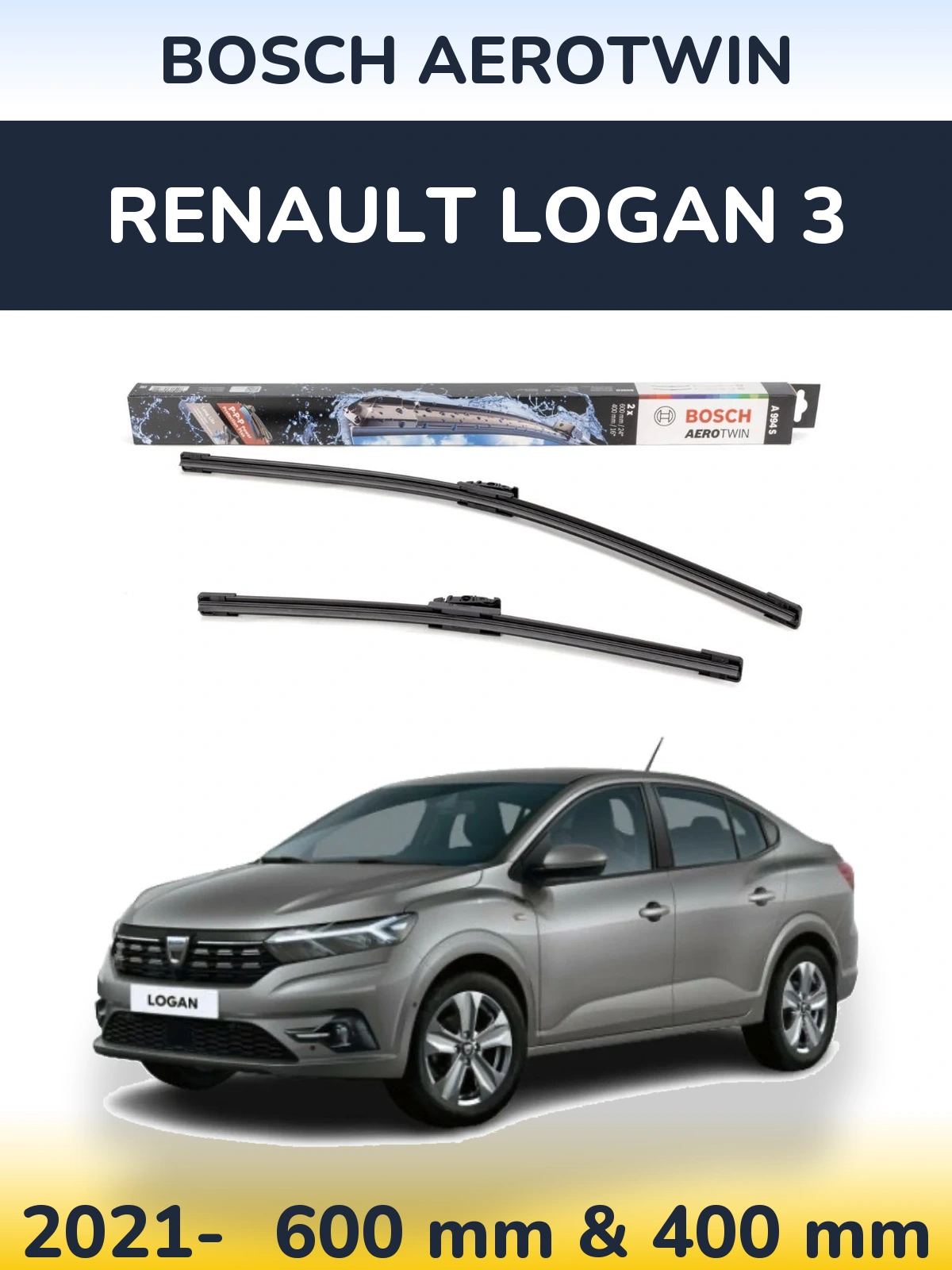 Ștergătoare BOSCH AeroTwin pentru Renault Logan 3