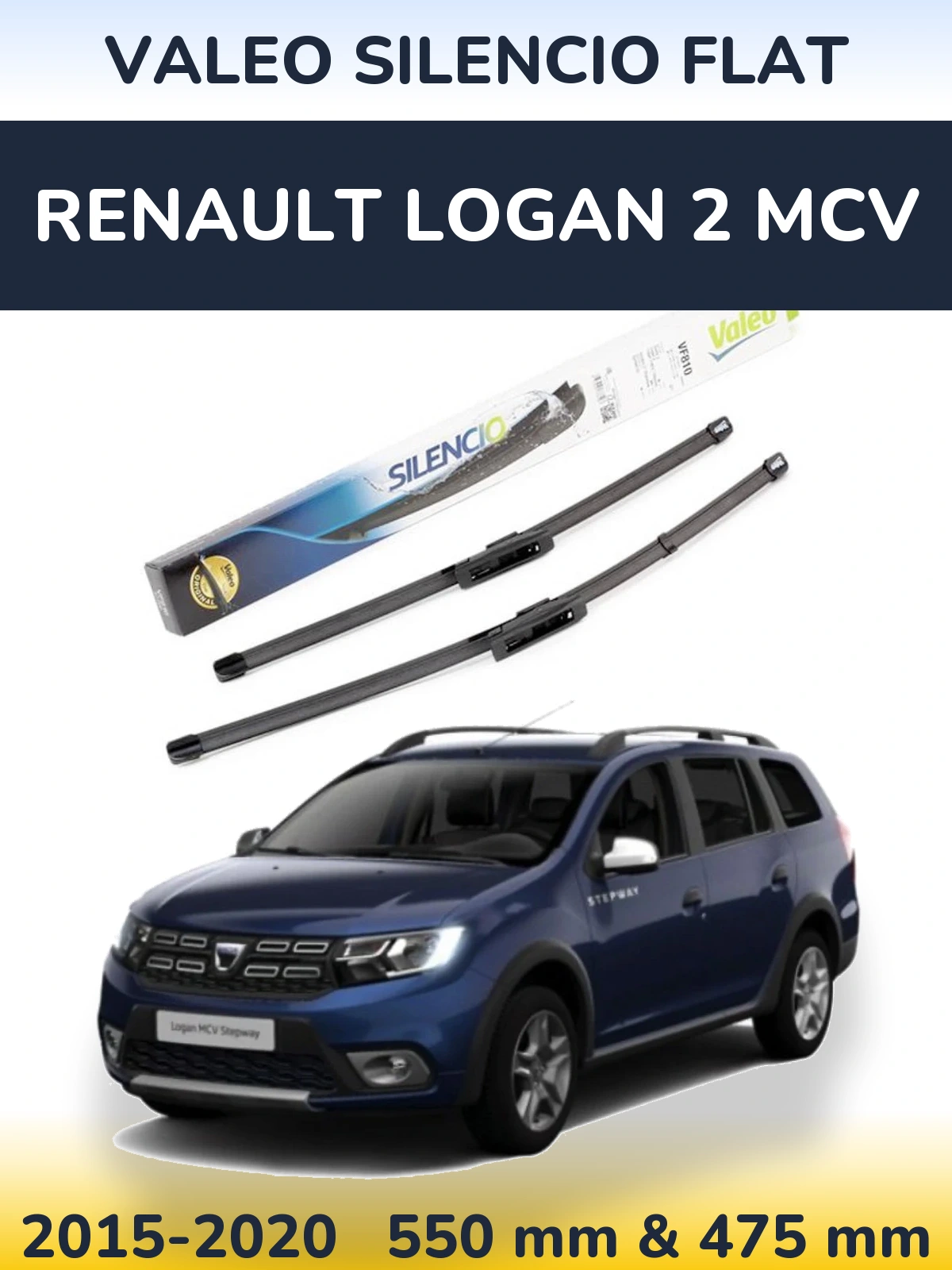 Ștergătoare Valeo Silencio Flat pentru Renault Logan 2 MCV