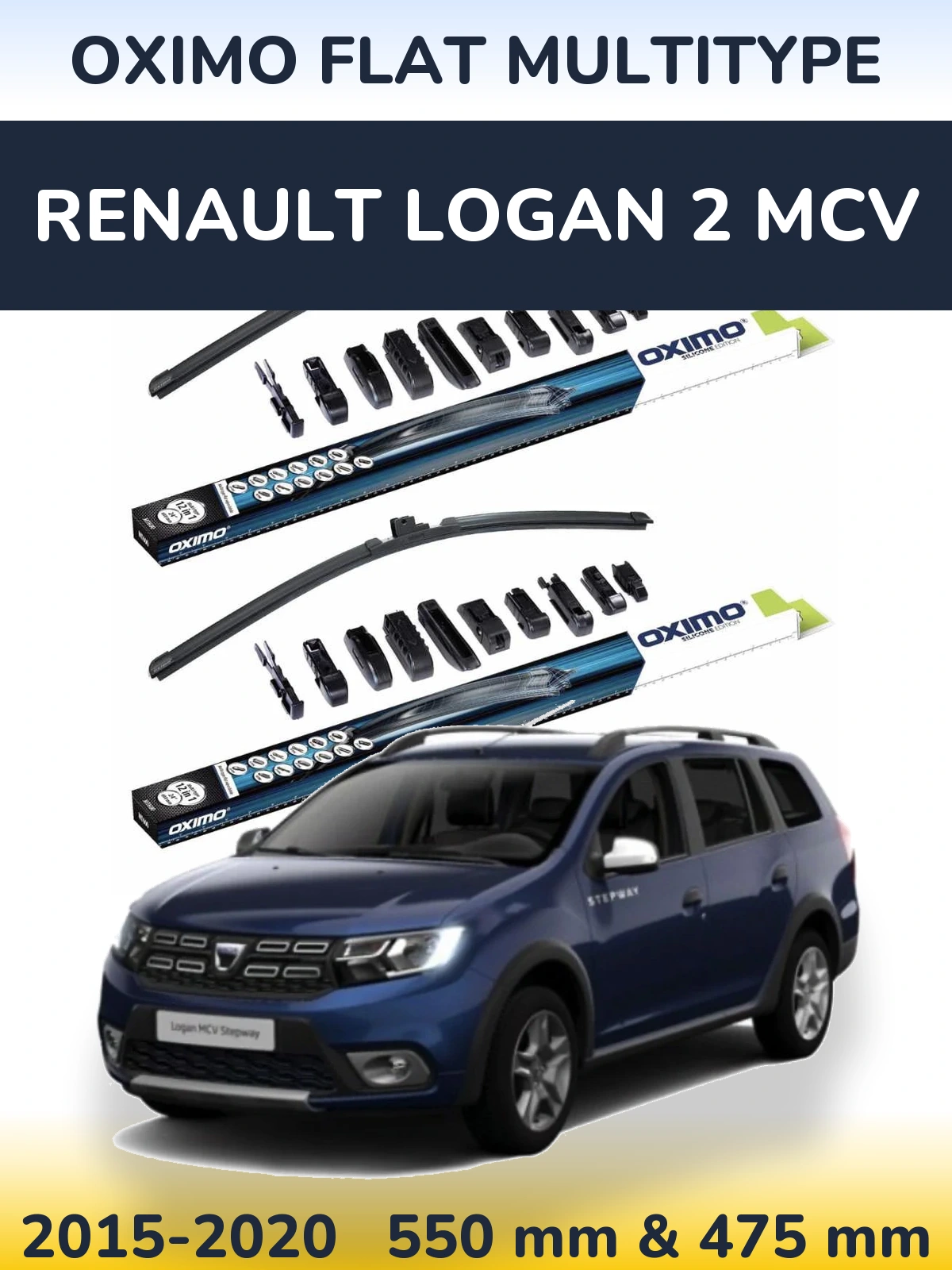 Ștergătoare Oximo Flat MultiTipe pentru Renault Logan 2 MCV