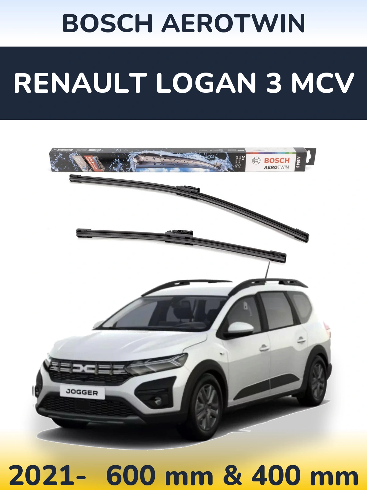 Ștergătoare BOSCH AeroTwin pentru Renault Logan 3 MCV