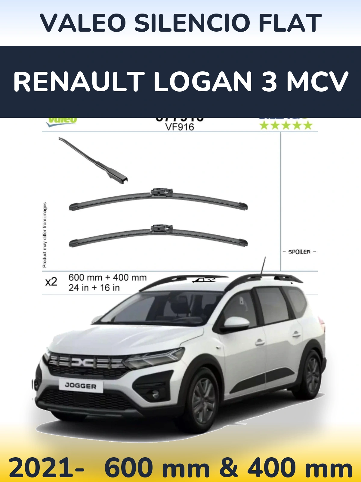 Ștergătoare Valeo Silencio Flat pentru Renault Logan 3 MCV