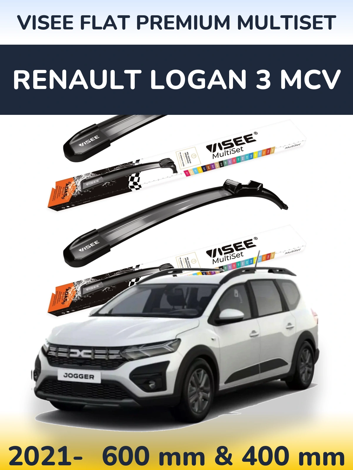 Ștergătoare VISEE FLAT PREMIUM MultiSet pentru Renault Logan 3 MCV
