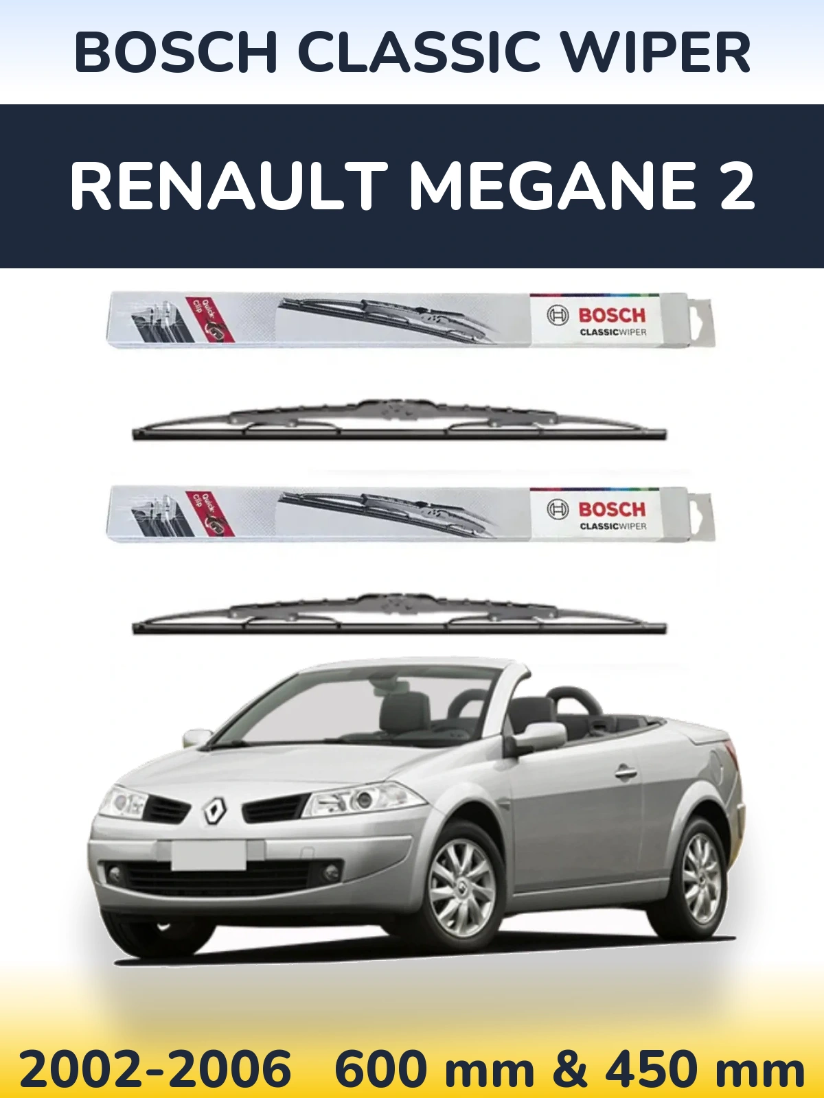 Ștergătoare BOSCH Classic Wiper pentru Renault Megane 2
