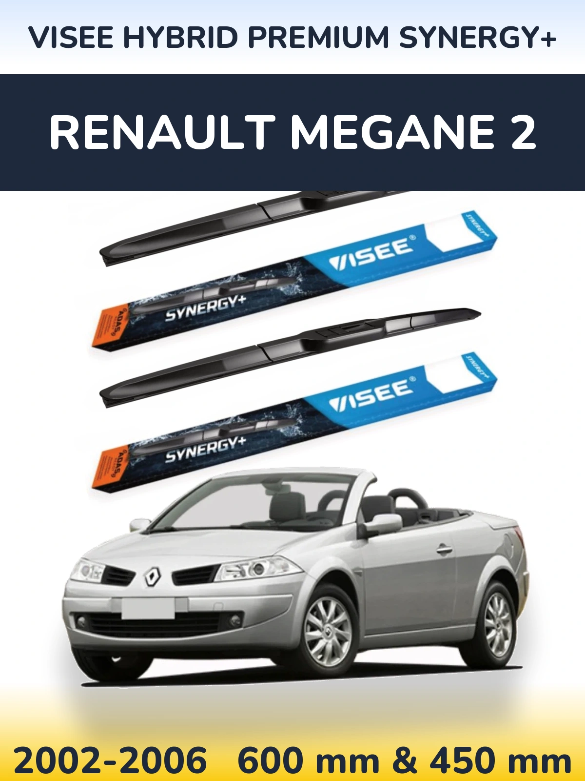 Ștergătoare VISEE HYBRID PREMIUM SYNERGY+ pentru Renault Megane 2