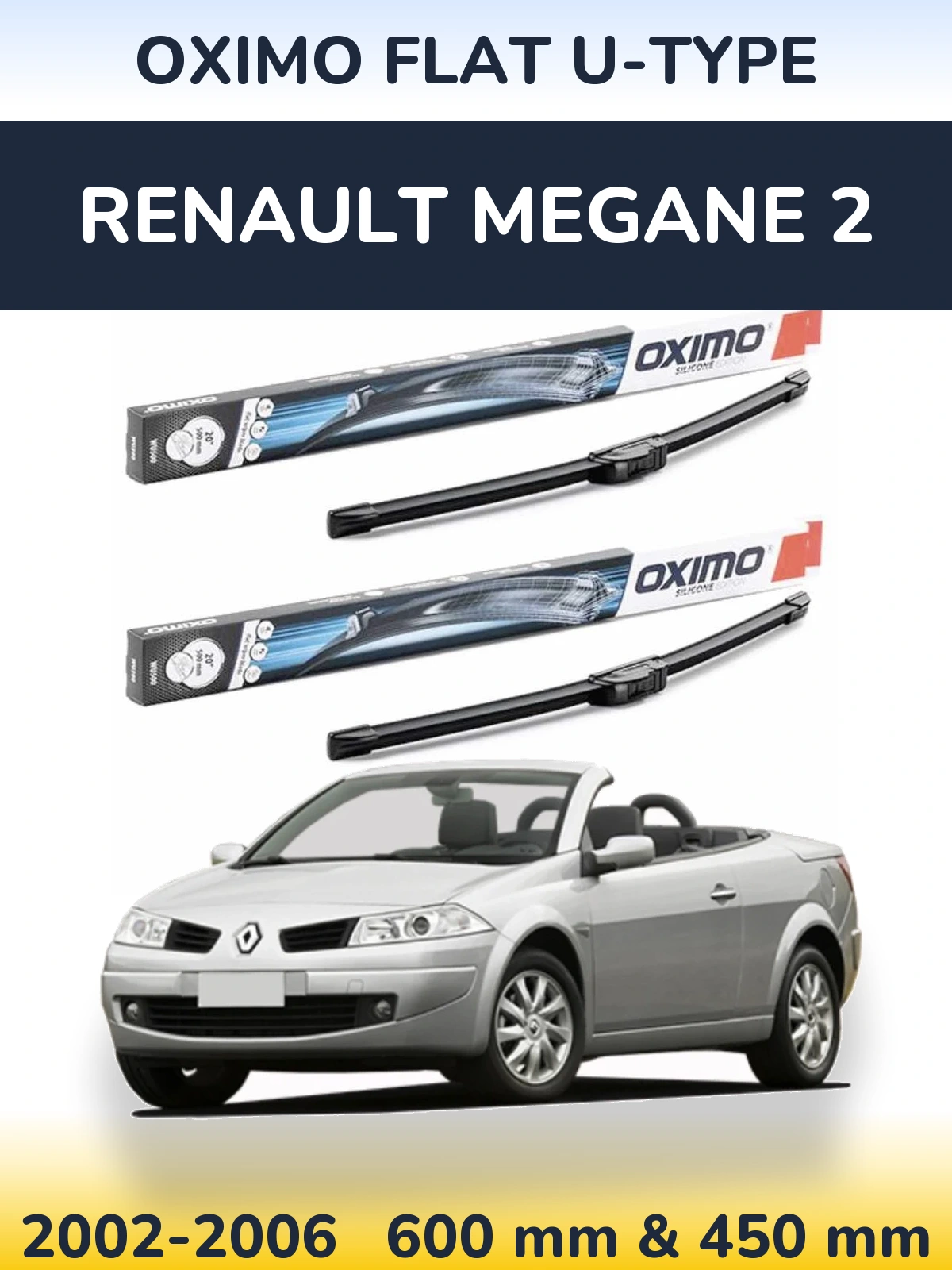 Ștergătoare Oximo Flat U-type pentru Renault Megane 2