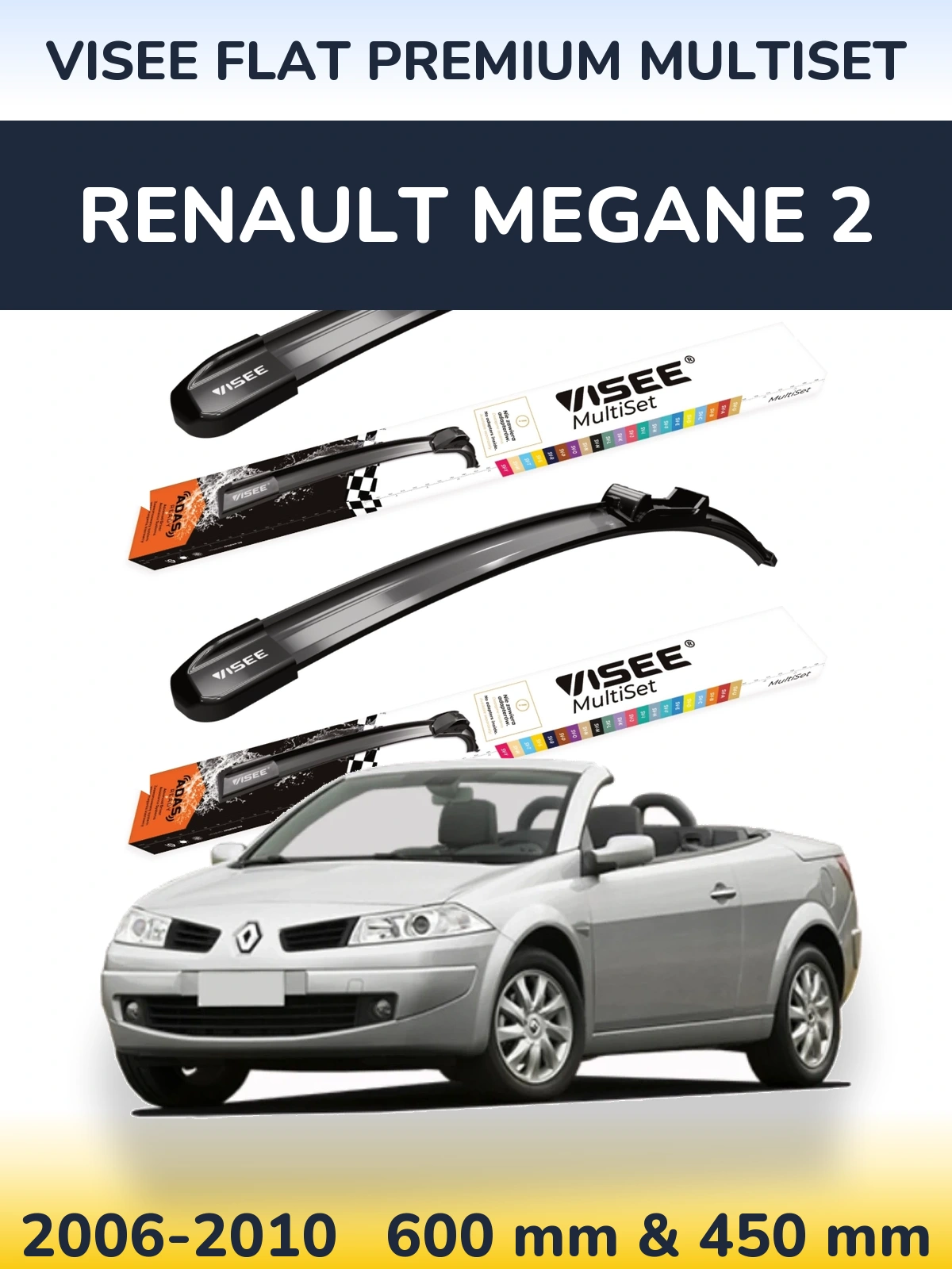 Ștergătoare VISEE FLAT PREMIUM MultiSet pentru Renault Megane 2