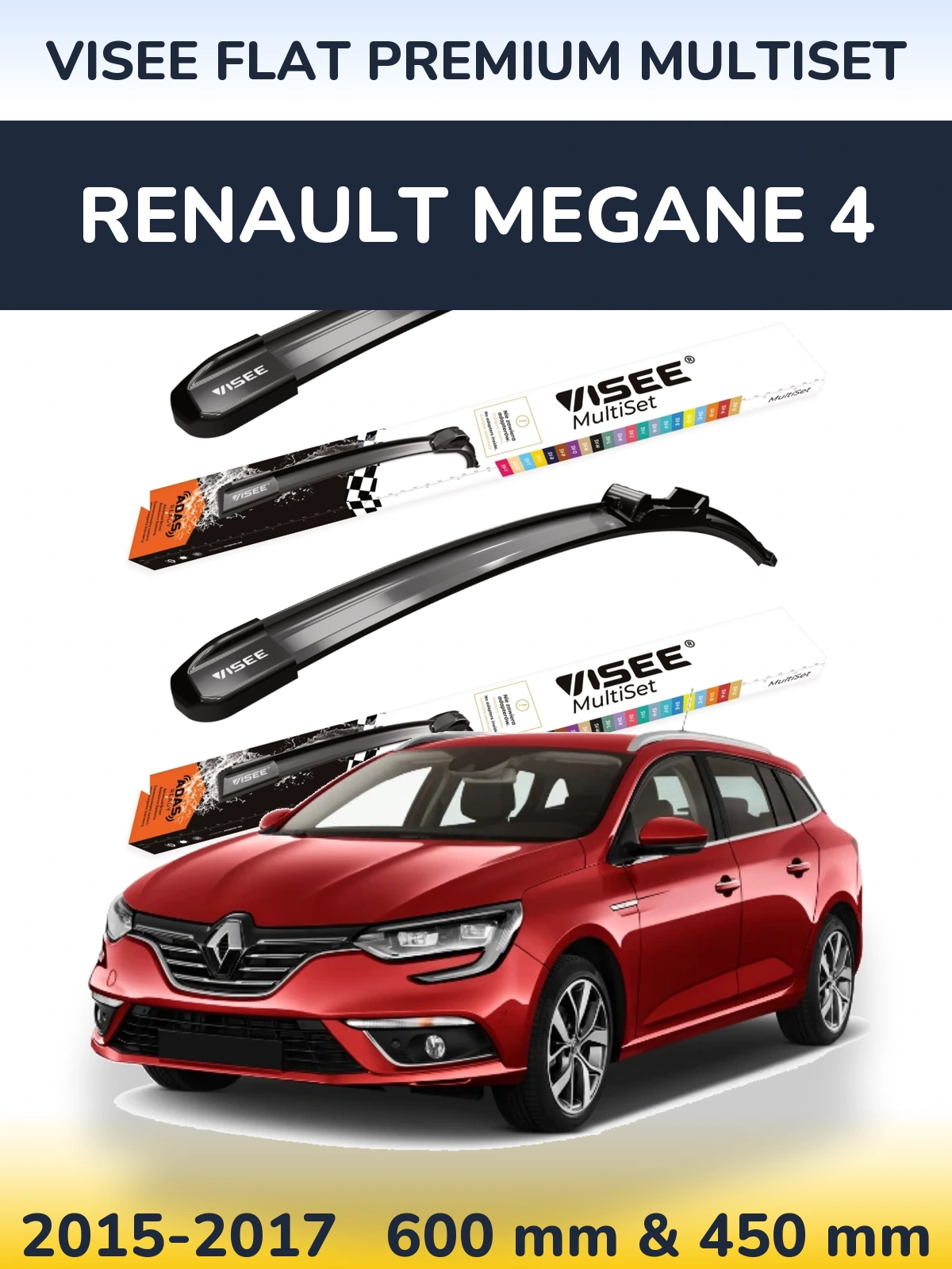 Ștergătoare VISEE FLAT PREMIUM MultiSet pentru Renault Megane 4