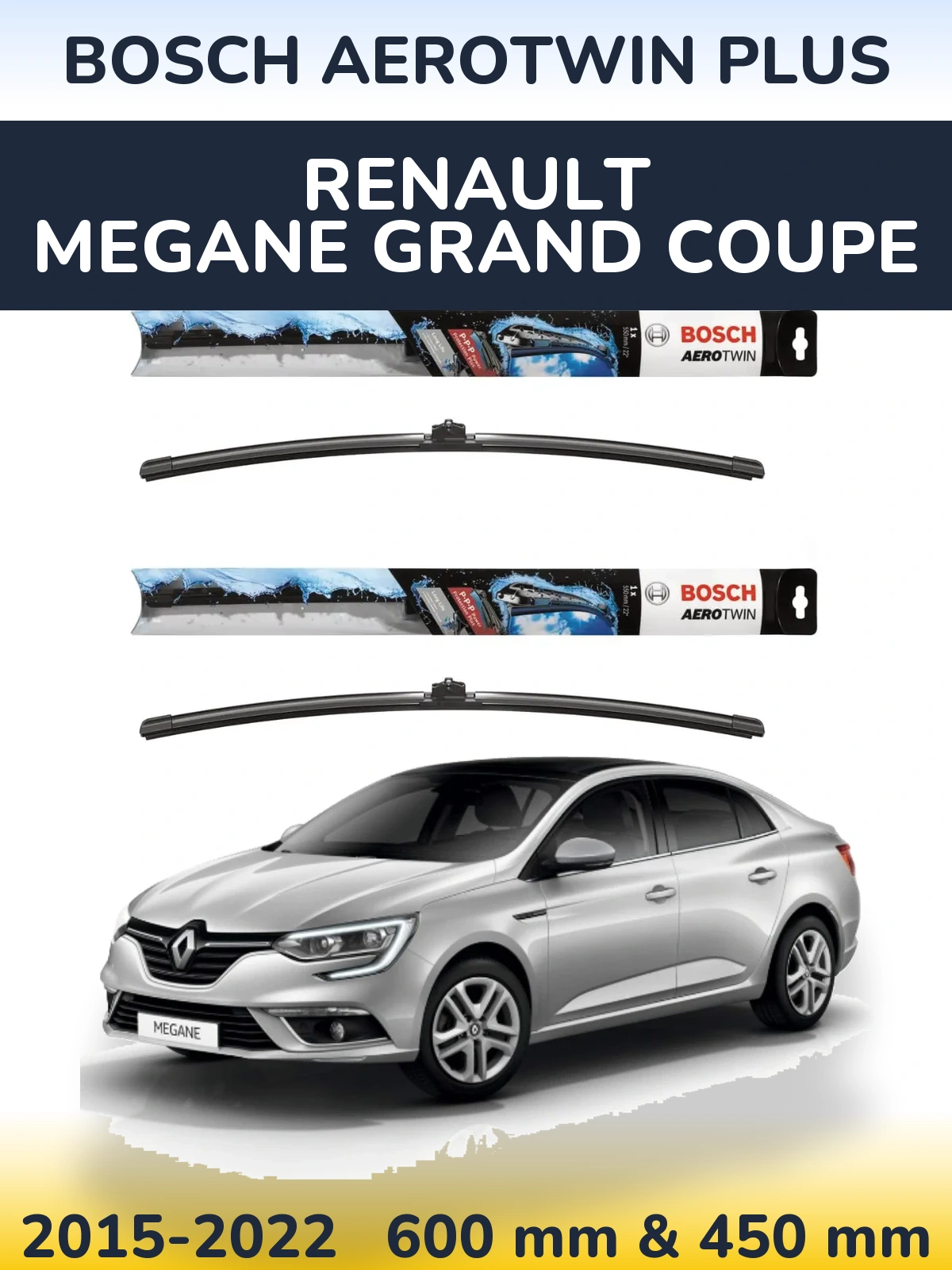 Ștergătoare BOSCH AeroTwin Plus pentru Renault Megane Grand Coupe