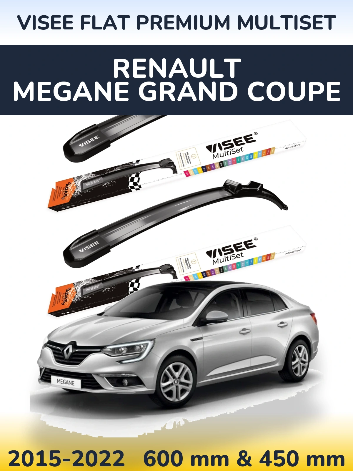 Ștergătoare VISEE FLAT PREMIUM MultiSet pentru Renault Megane Grand Coupe
