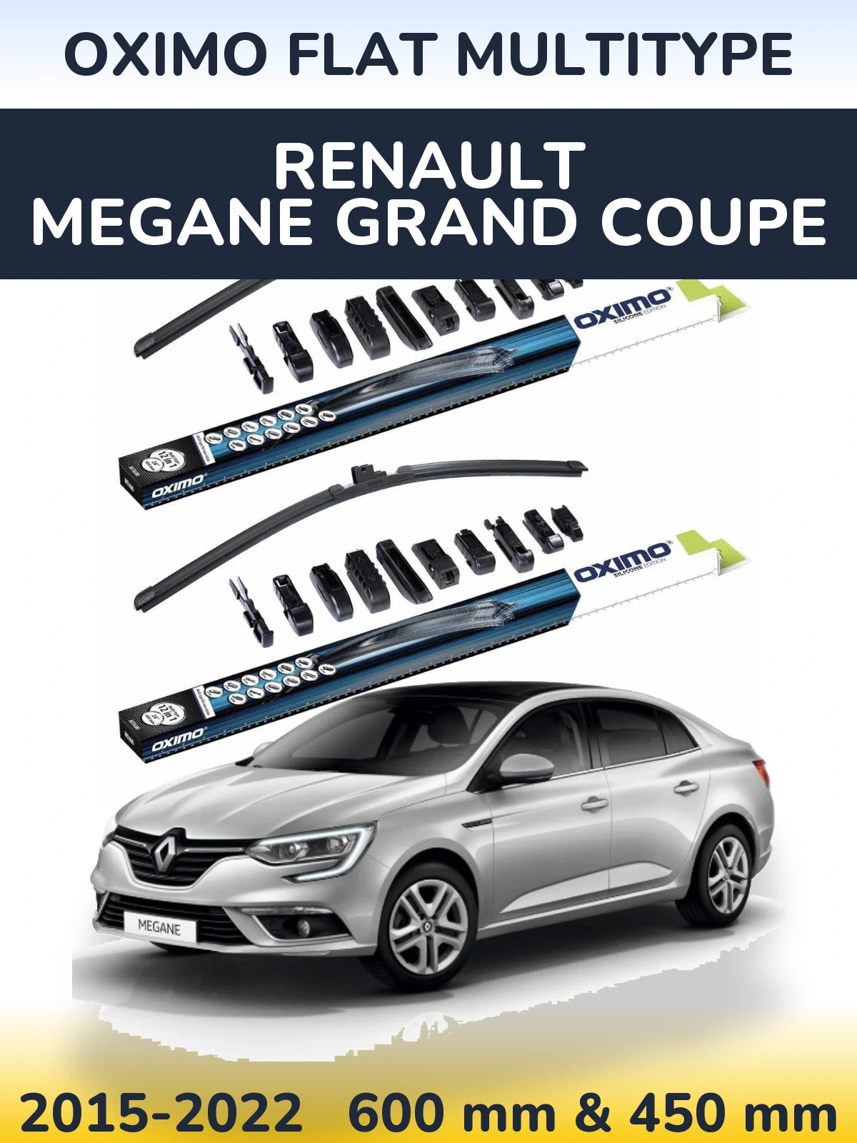 Ștergătoare Oximo Flat MultiTipe pentru Renault Megane Grand Coupe