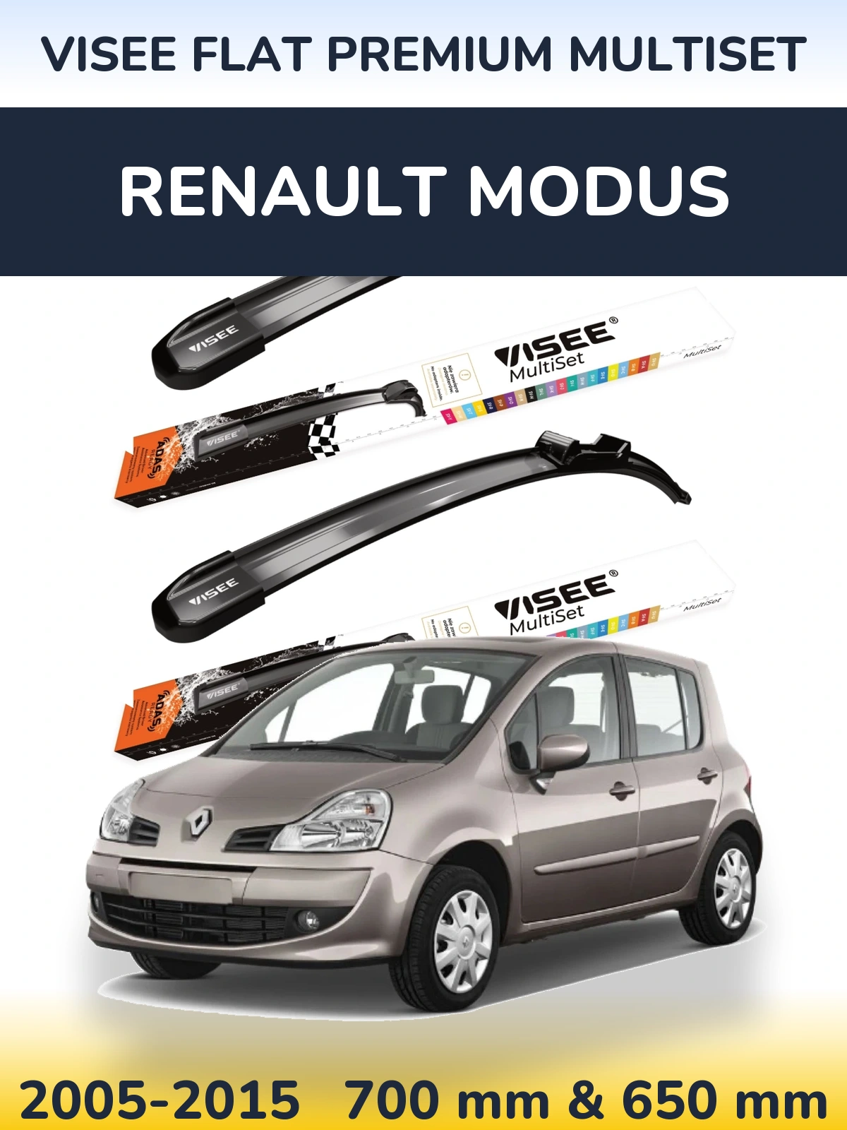 Ștergătoare VISEE FLAT PREMIUM MultiSet pentru Renault Modus