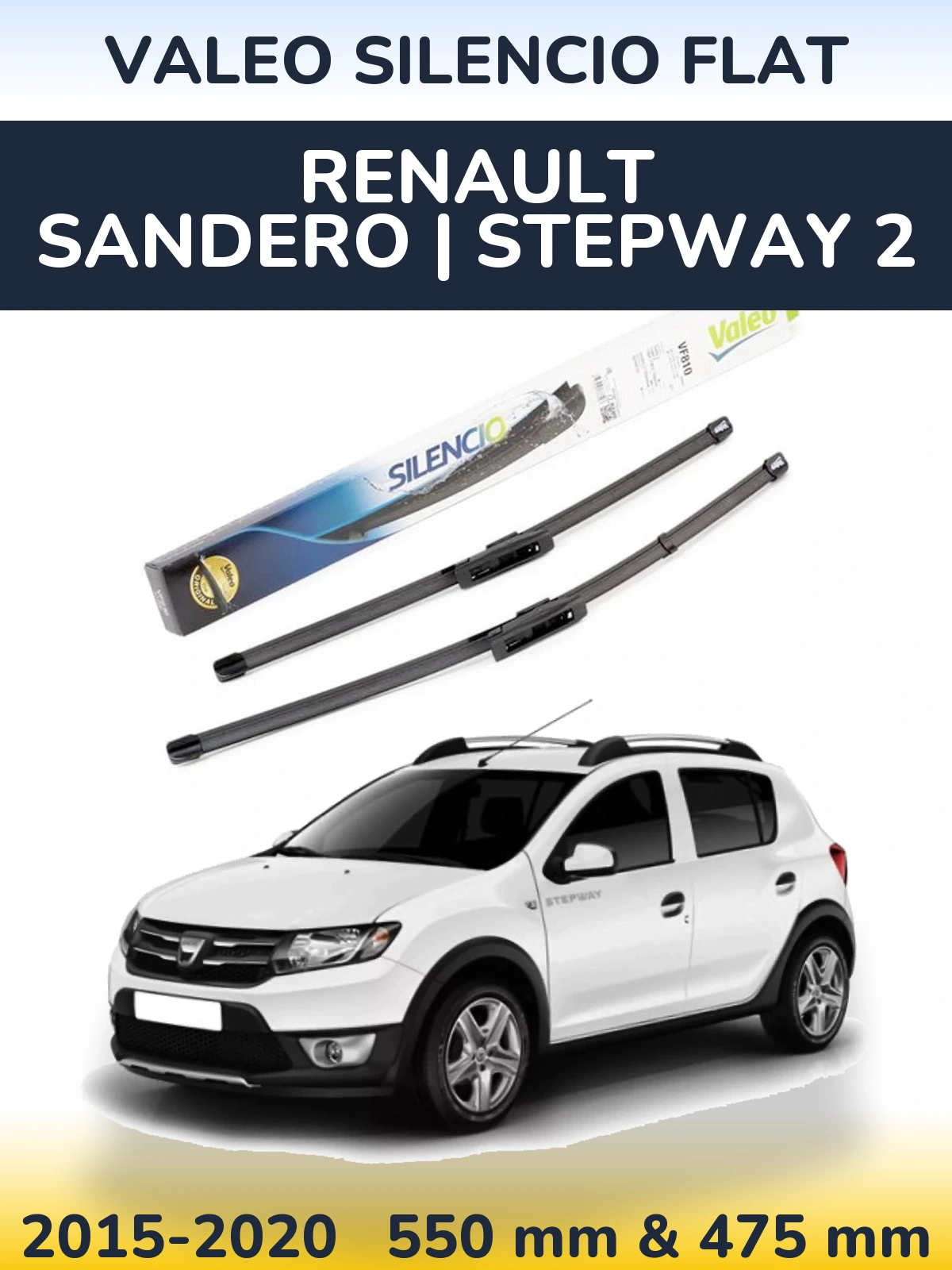 Ștergătoare Valeo Silencio Flat pentru Renault Sandero | Stepway 2