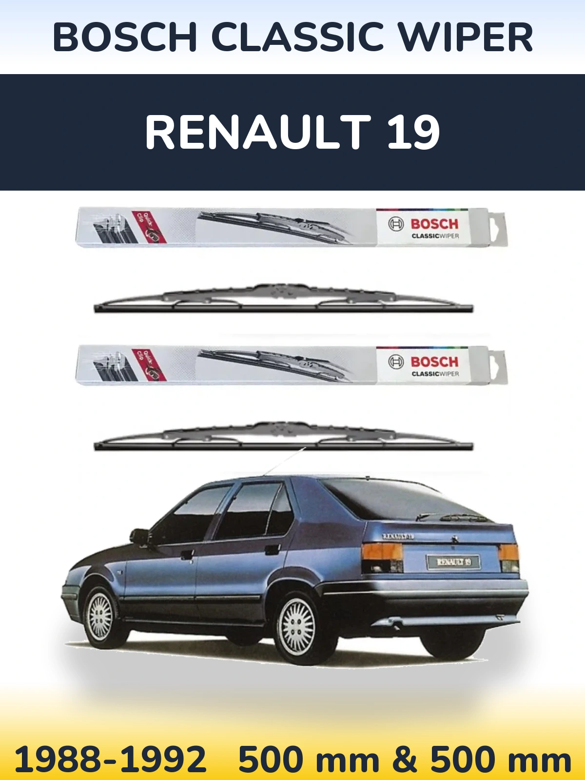 Ștergătoare BOSCH Classic Wiper pentru Renault 19