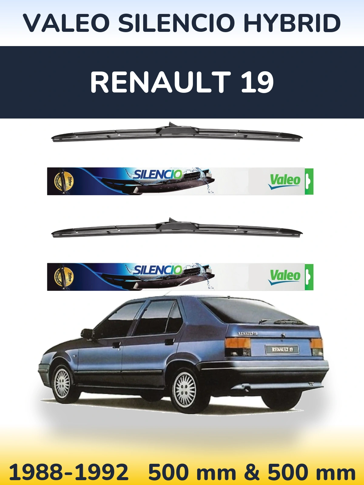 Ștergătoare Valeo Silencio Hybrid pentru Renault 19