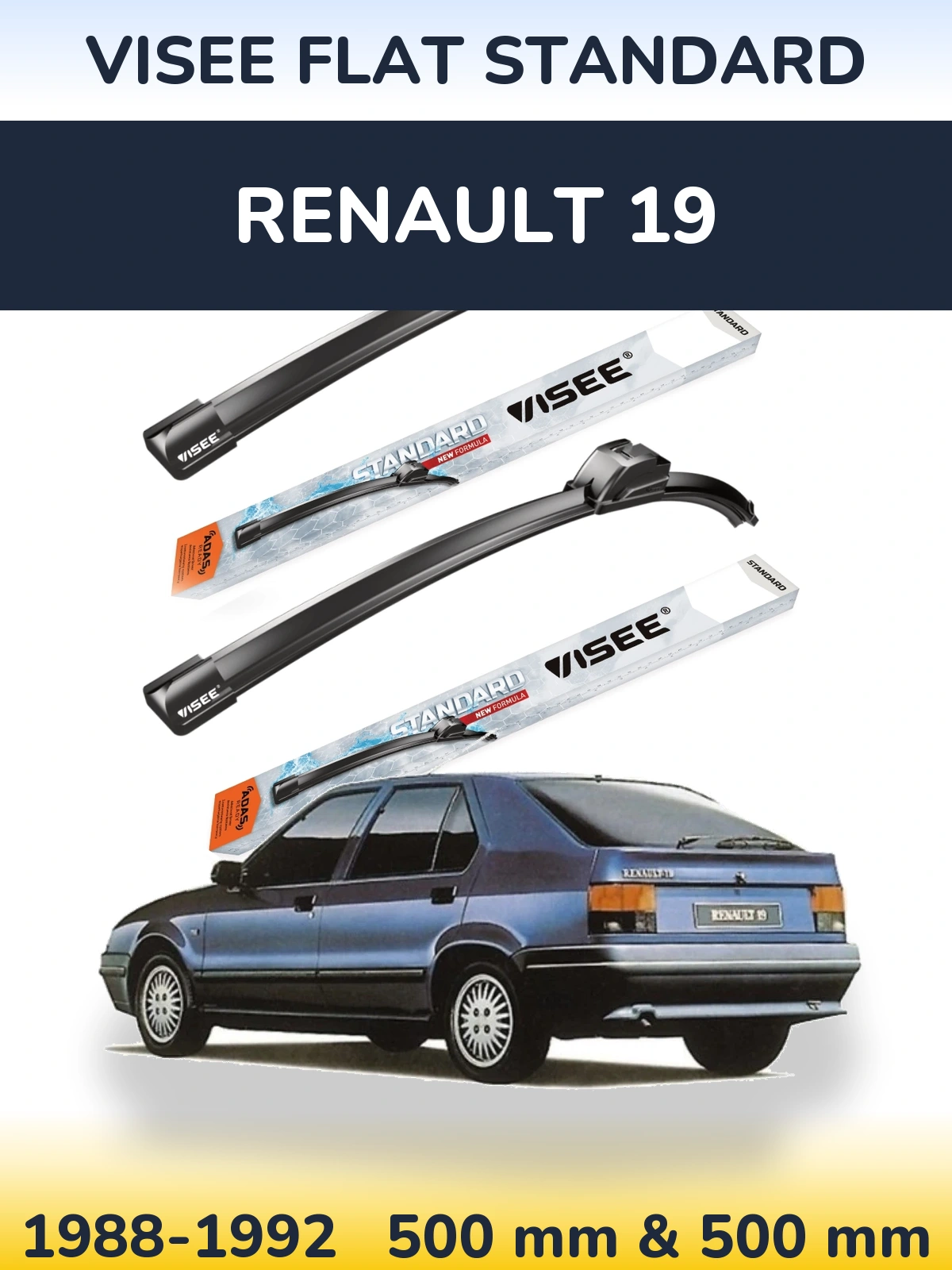 Ștergătoare VISEE FLAT STANDARD pentru Renault 19