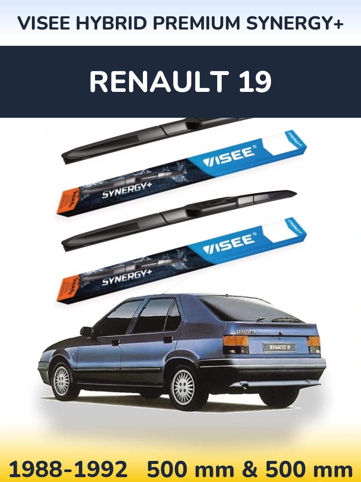 Ștergătoare VISEE HYBRID PREMIUM SYNERGY+ pentru Renault 19