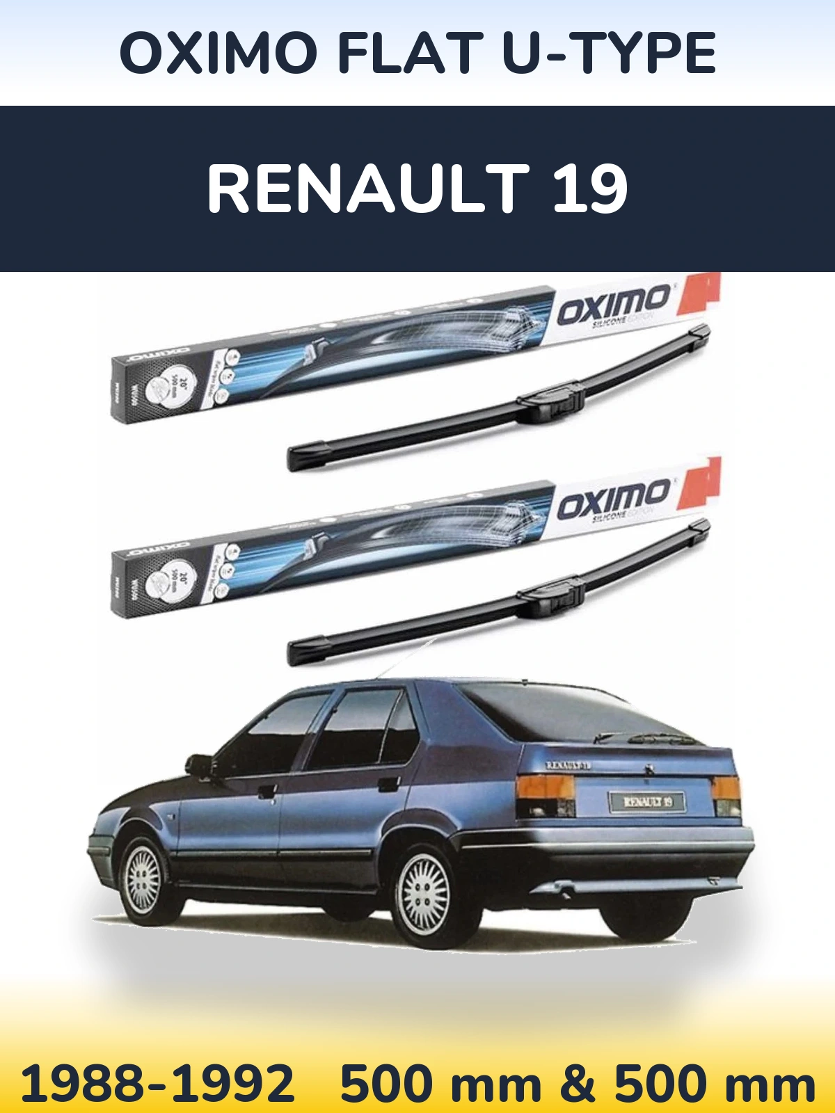 Ștergătoare Oximo Flat U-type pentru Renault 19